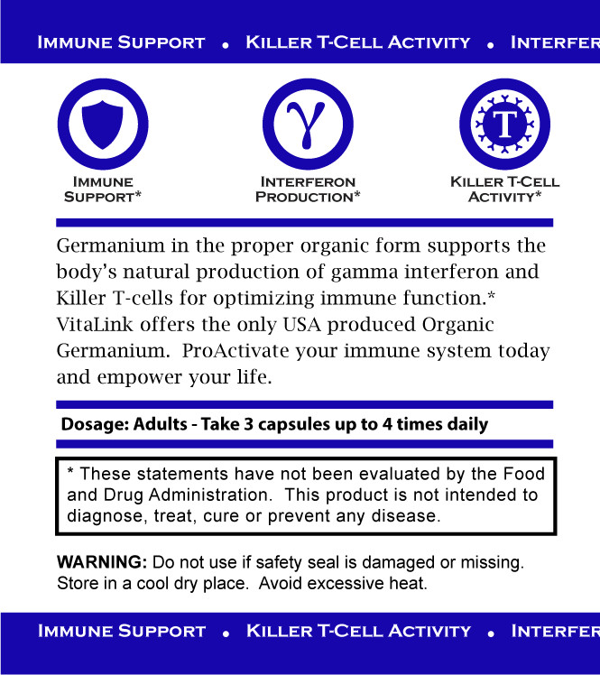 VitaLink Germanium Sesquioxide 100 mg X 75 capsules – Immune Support Supplement