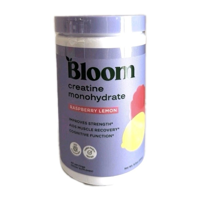 Bloom Nutrition Creatine Monohydrate Powder 9 Oz. Raspberry Lemon 40 Servings