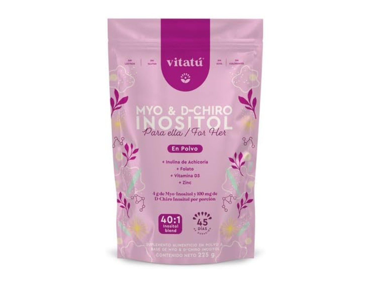 Vitatú | Myo Inositol (4g) & D-Chiro Inositol (1g) Ideal Mix 40:1 | features Fol