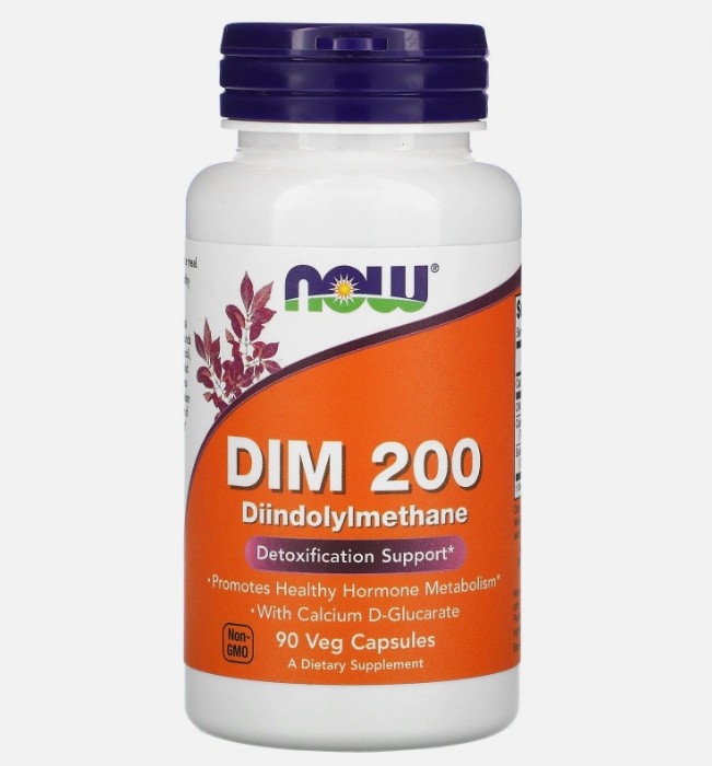 NOW Foods DIM 200 w Calcium D-Glucarate, 90 Veg Capsules