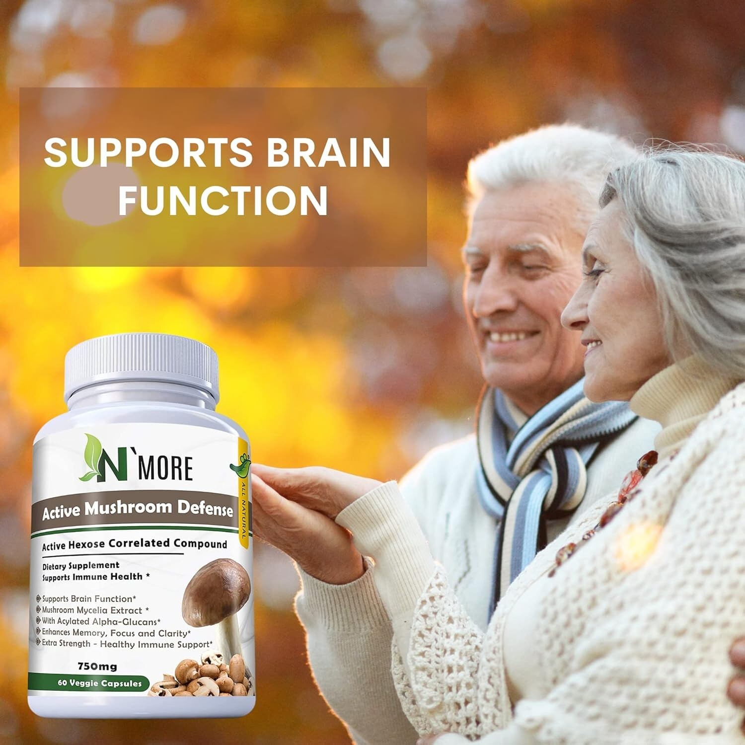 Six Mushroom Supplement Defense with Active Hexose Correlated Compound 750mg