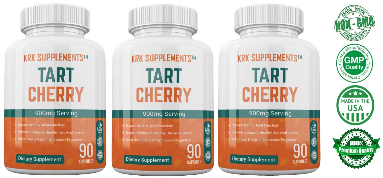 3 pk Tart Cherry Extract 900mg Anthocyanins for Gout Joint Pain Arthritis