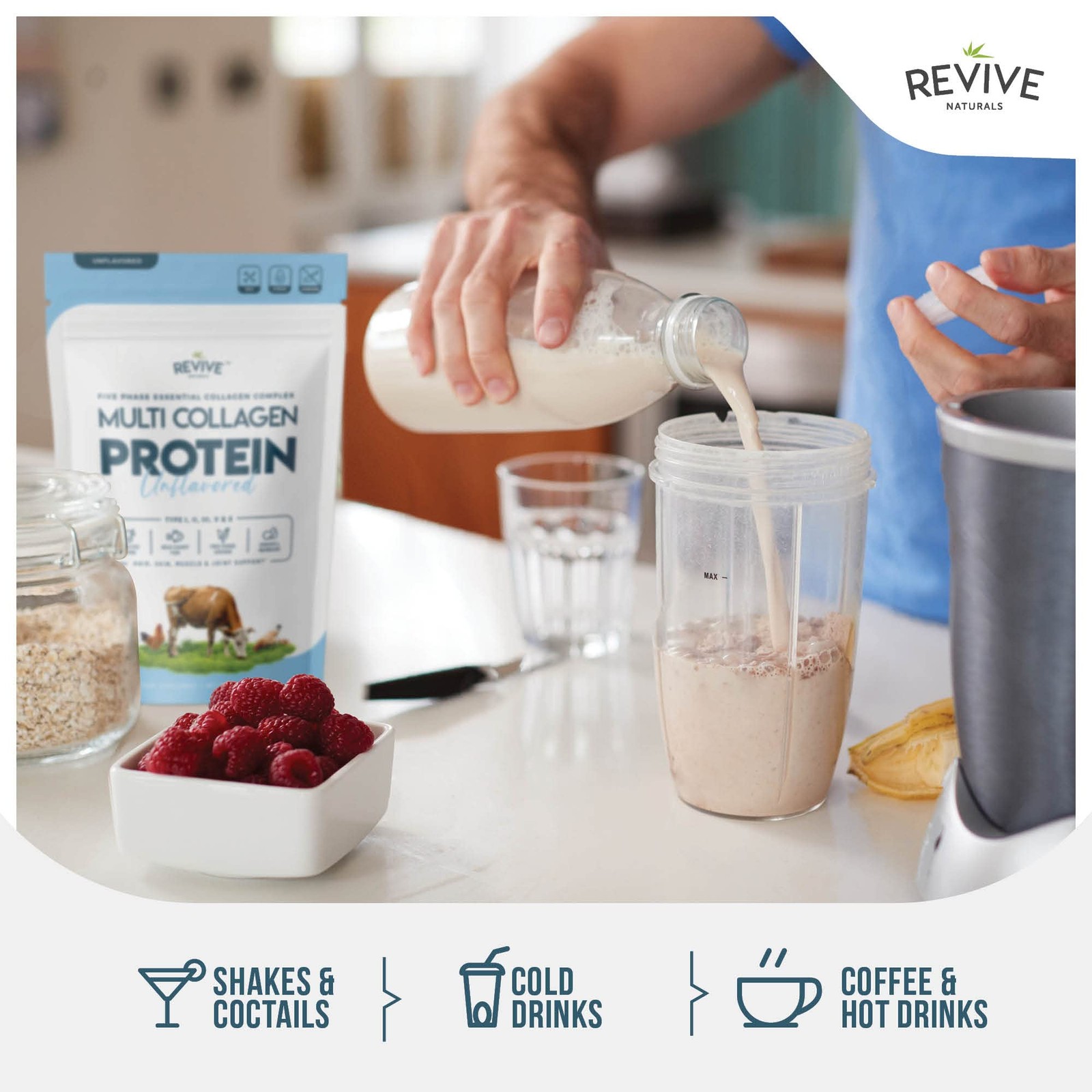 Multi Collagen Hydrolyzed Protein Powder (16oz) – Types 1 Pound (Pack of 1)