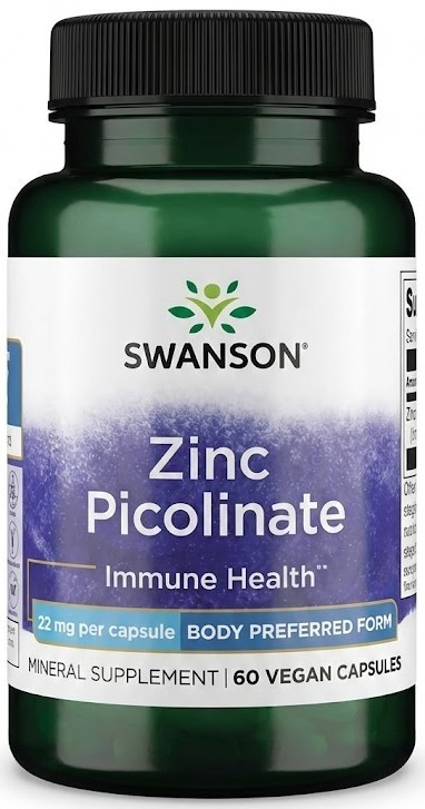 Zinc Picolinate Body Preferred Form 22 mg 60 Vegan Capsules