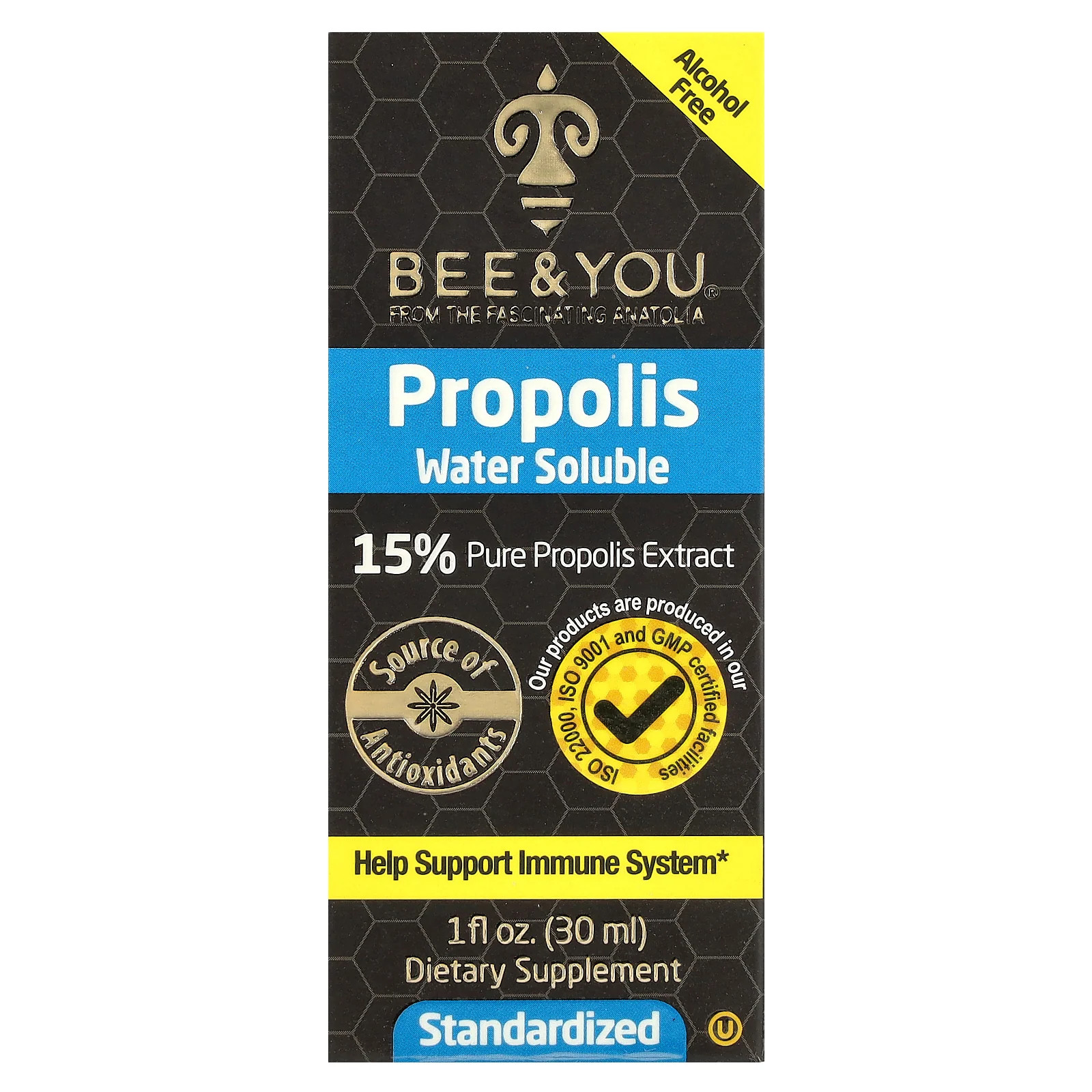 2 X Bee & You, Propolis Water Soluble, Alcohol Free, 1 fl oz (30 ml)