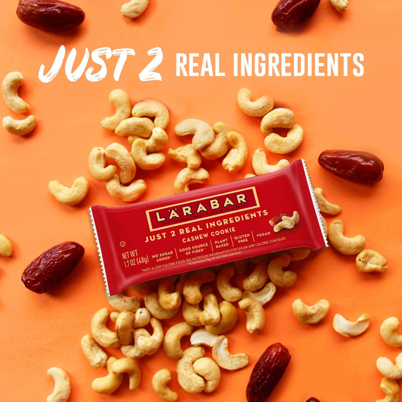 Larabar Cashew Cookie, Fruit and Nut Bars, Gluten Free and Vegan, 10.2 oz, 6 Ct