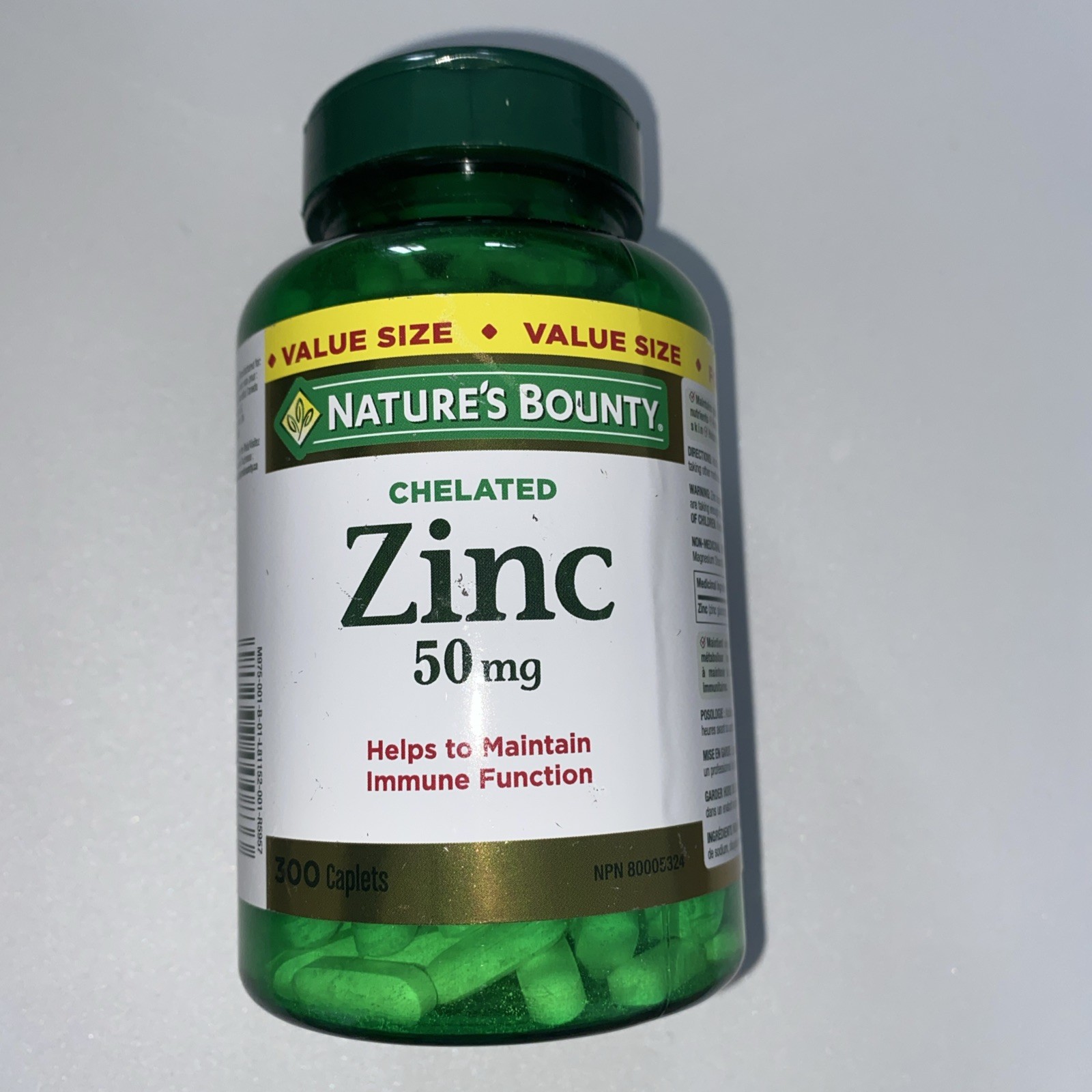 NATURES BOUNTY ZINC ~ Supports Immune Health 50mg., 300 ct Tablets ~ Exp 2027