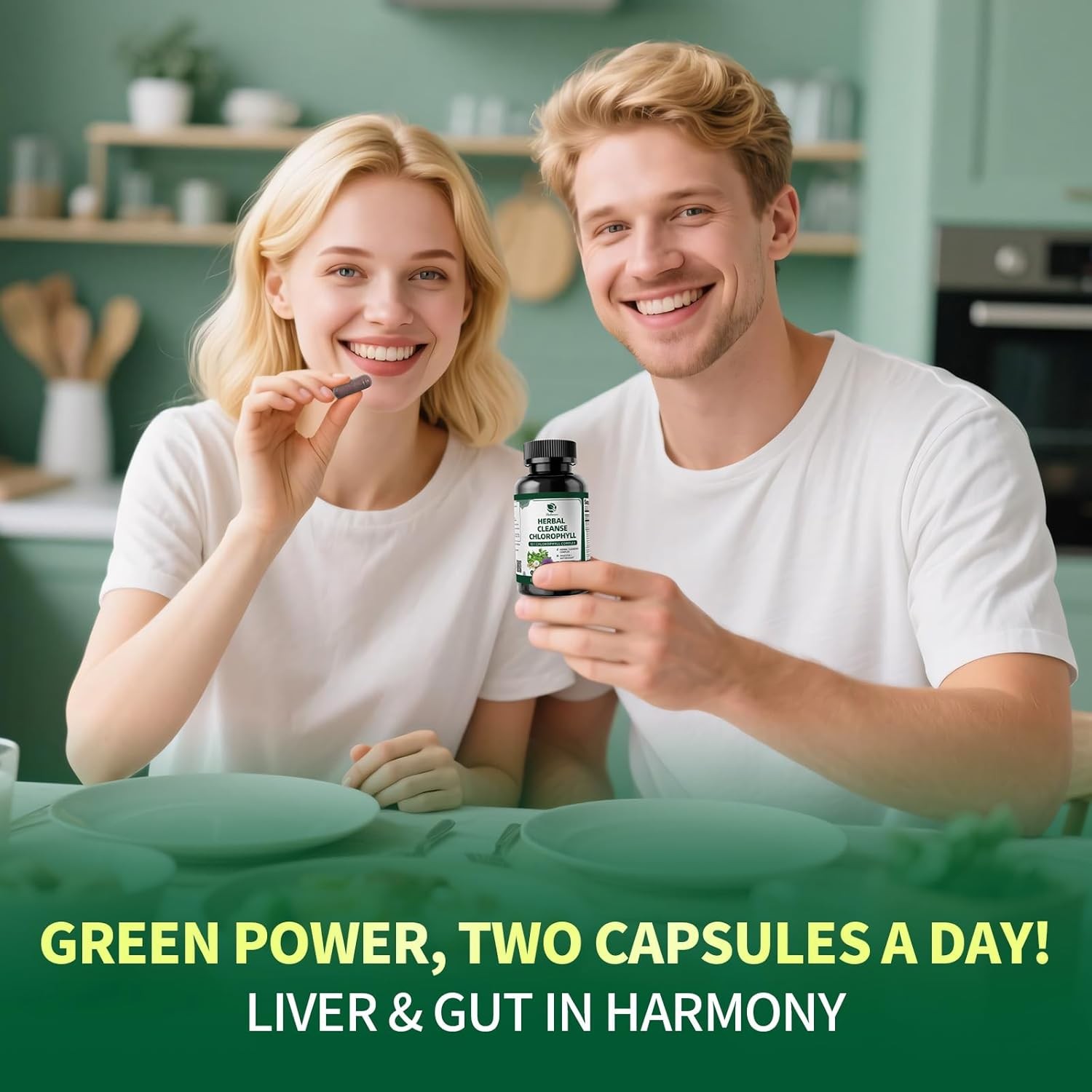 Chlorophyll Herbal Complex Capsules, 60 Vegan Energy & Immune Support