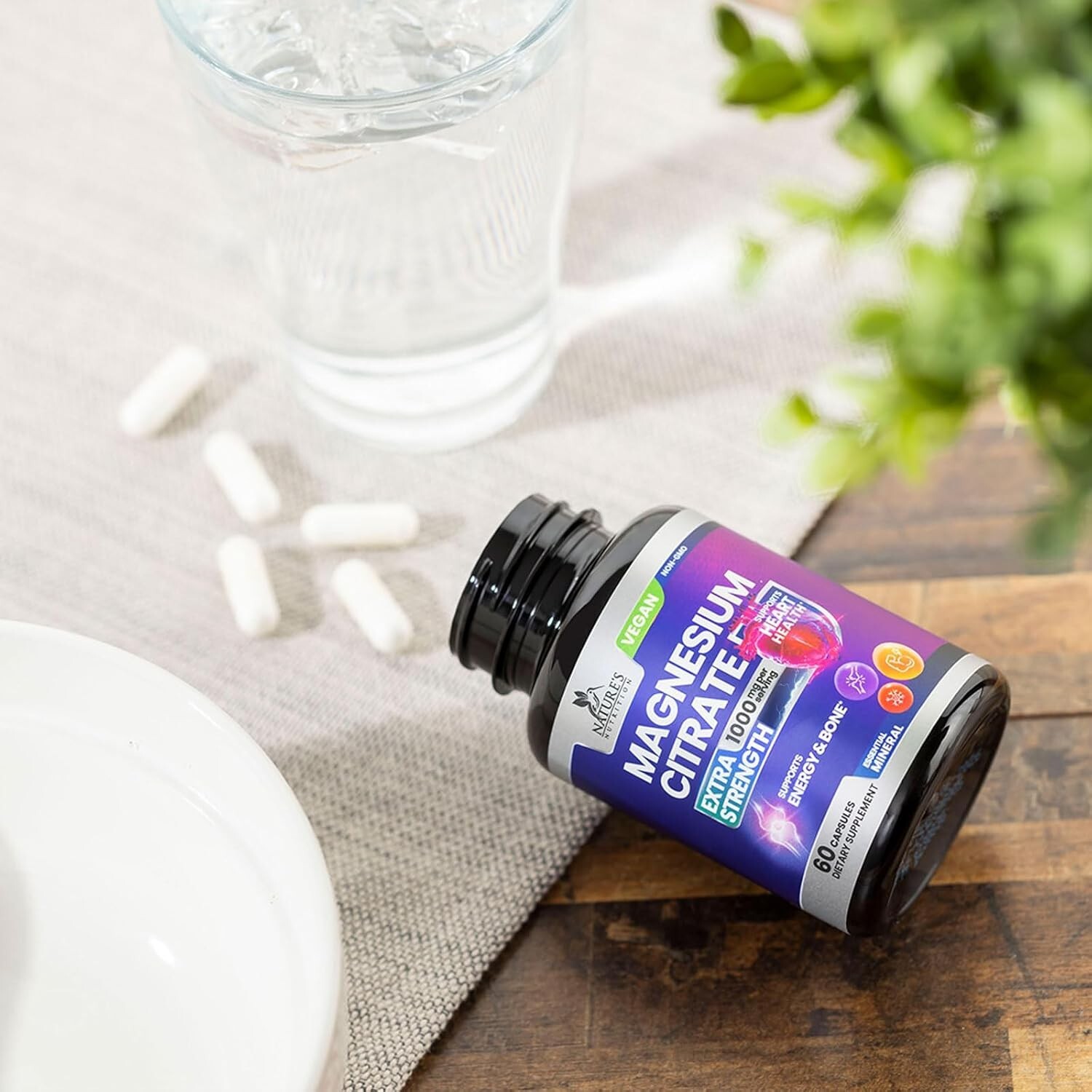Glicinato, Malato Y Citrato De Magnesio Quelado Premium (1000 Mg | 60 Cápsulas)
