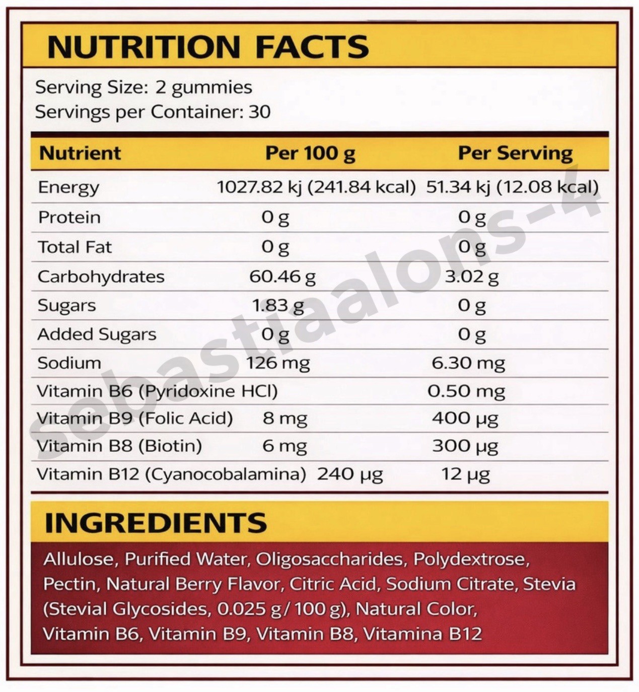 Multi Gomi B Complex Vitamin Gummies 60 Ct Berry Farmacias Similares Mexico