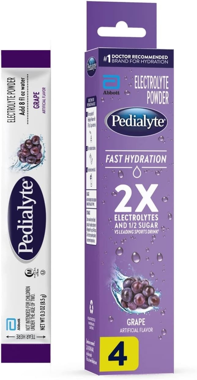 Grape Flavor Electrolyte Powder Packets – 4 Count for Intense Hydration Needs