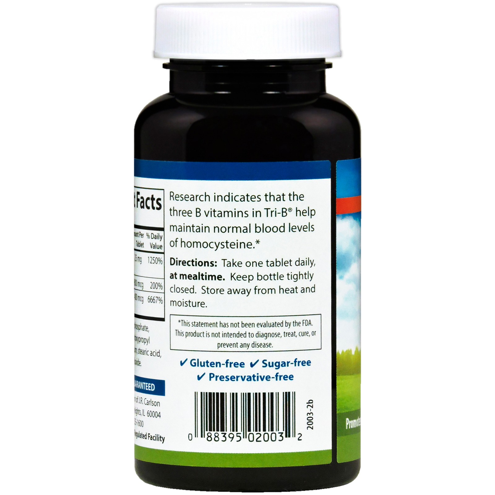 Carlson Labs Tri-B Vitamin B Complex 360 Tablets Gluten-Free, Preservative-Free