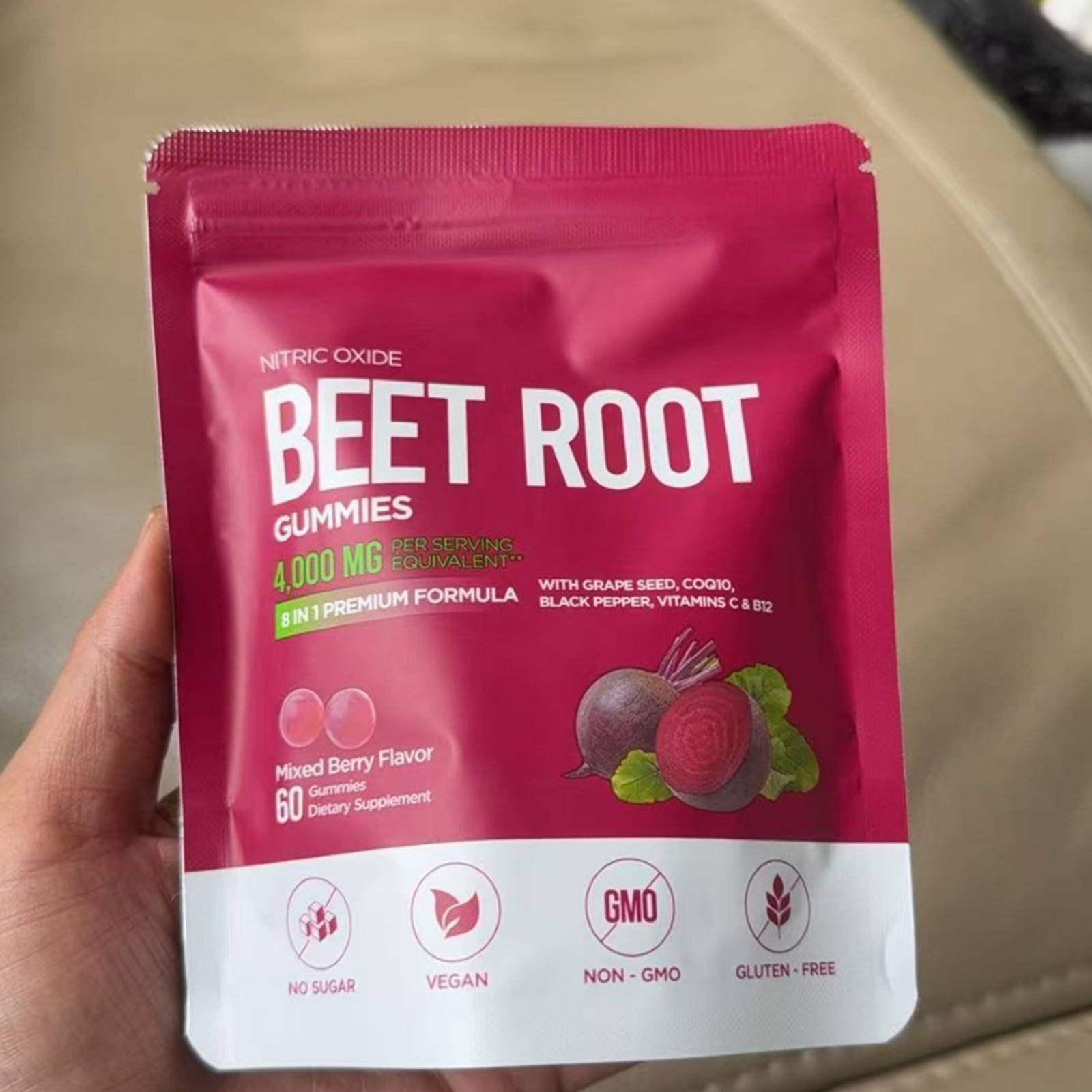 organic Beet Root Gummies For Blood Pressure Heart Health Support Energy Leve…
