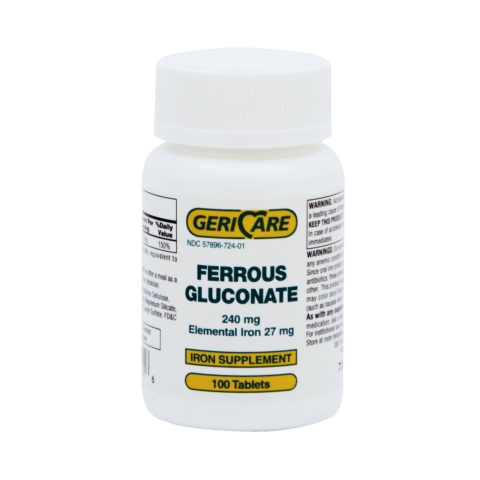 Geri-Care Iron Tablet 240 mg 724-01-GCP 12 Bottles 100 per Bottle