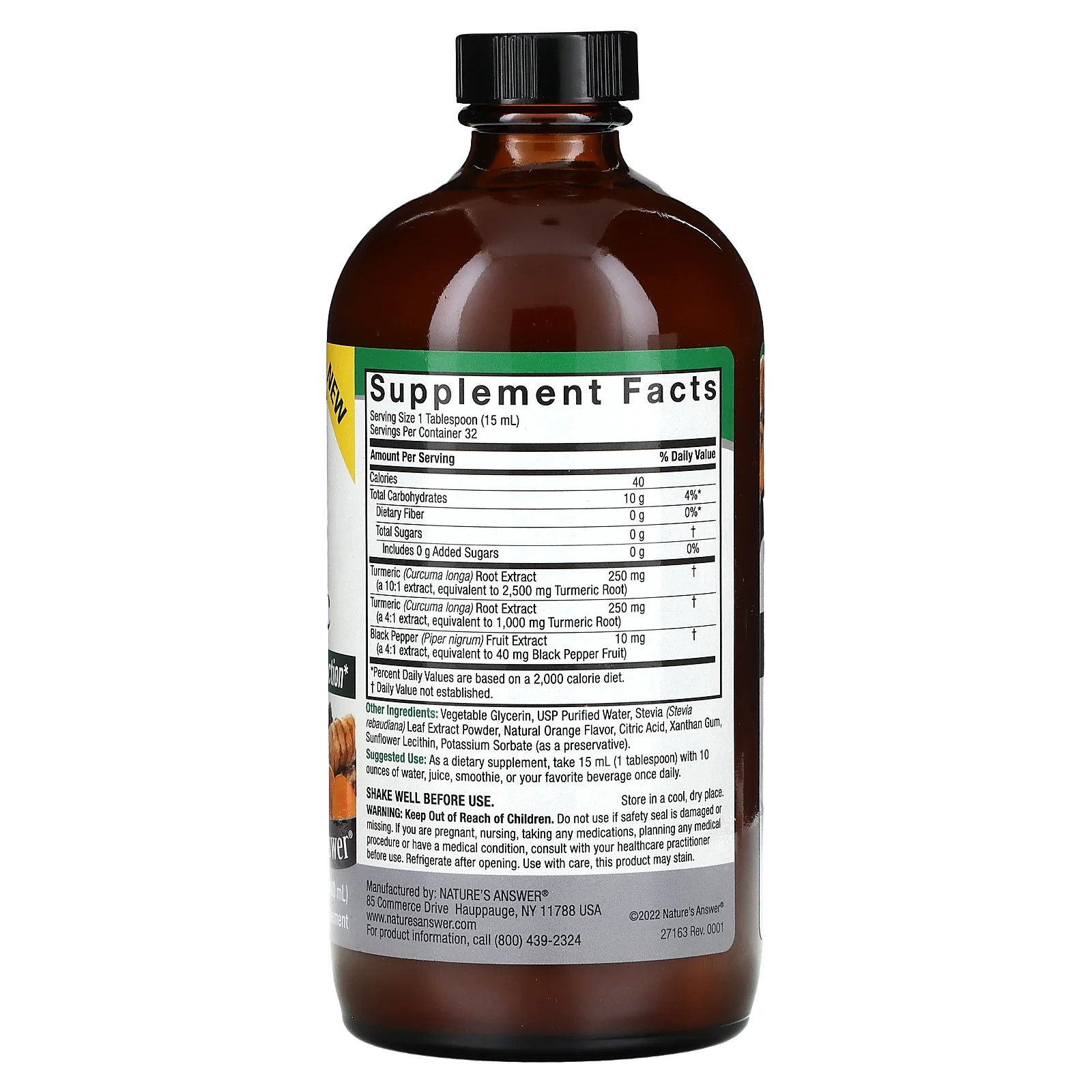 2 X Nature’s Answer, Liquid Turmeric With Black Pepper, 16 fl oz (480 ml)