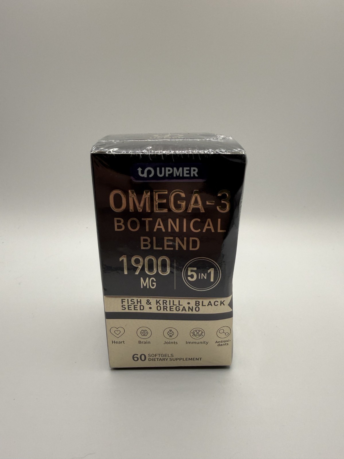 Upmer Omega-3 Botanical Blend 1900 mg 5in1 Supplement 60 Softgels – Brand New