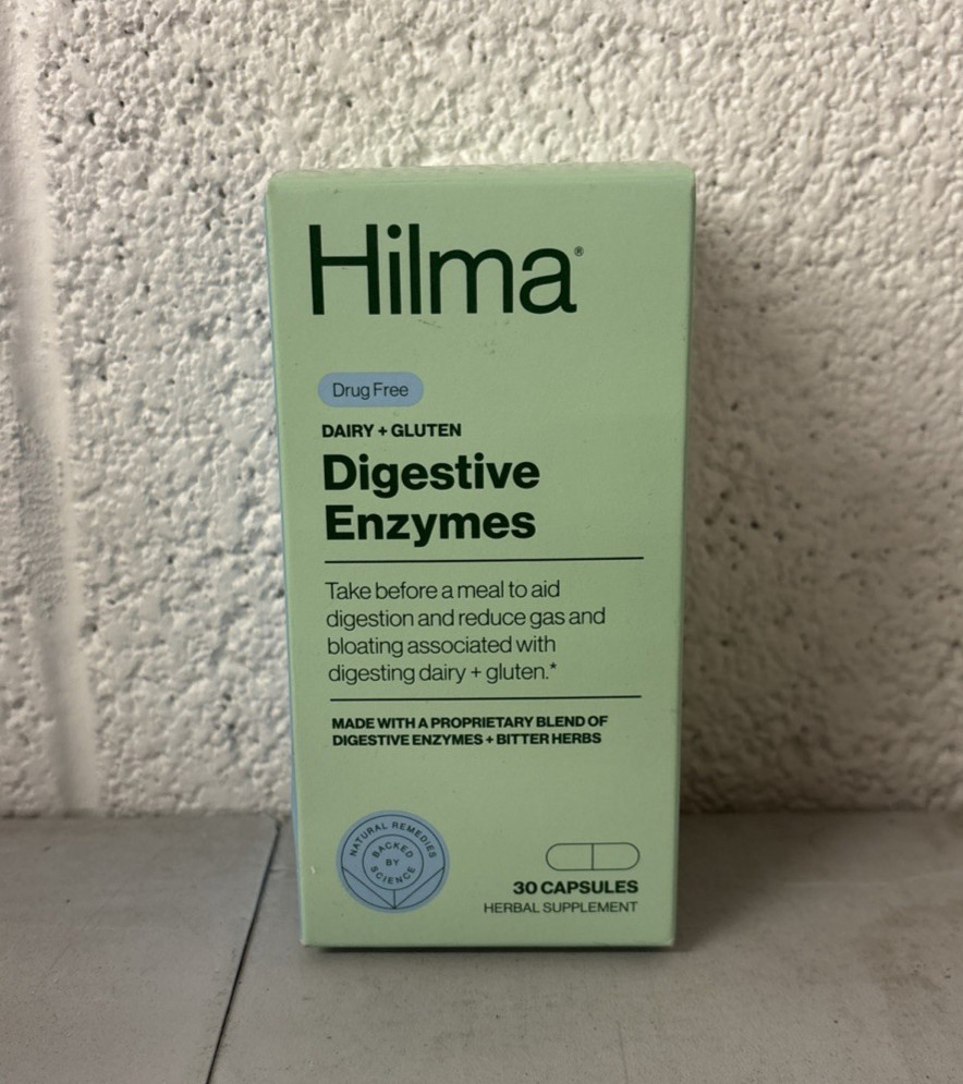 Hilma Dairy + Gluten Digestive Aid Enzymes Drug Free 30 Ct Capsules 05/2027