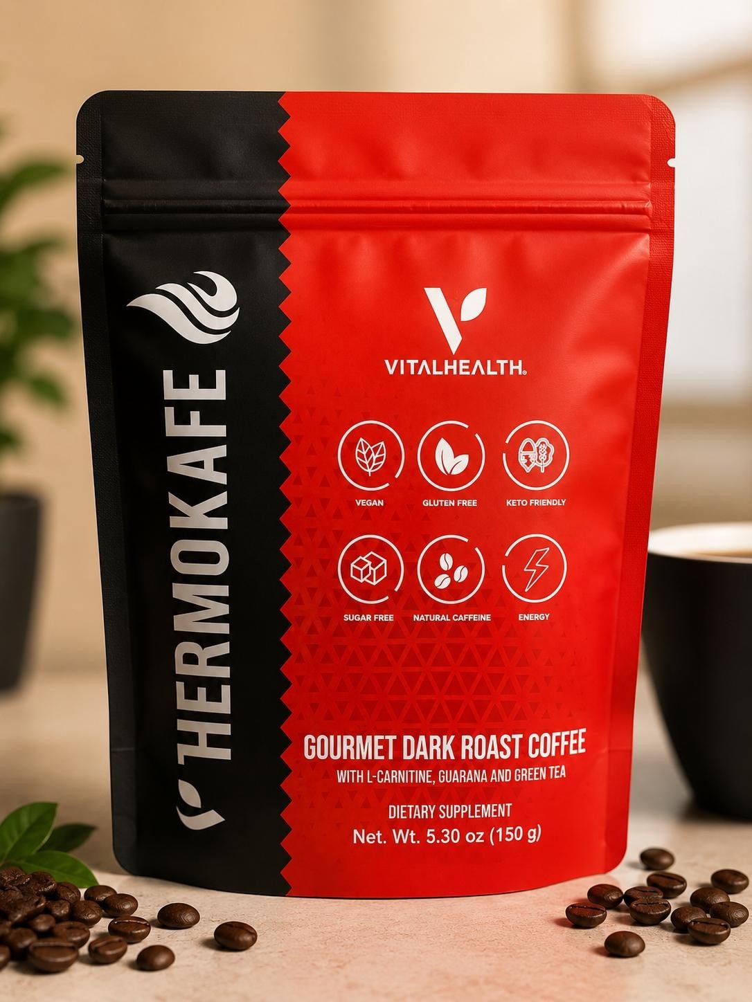 VitalHealth V ThermoKafe Gourmet Dark Roast Coffee – New! Vital Health! Exp 2/27