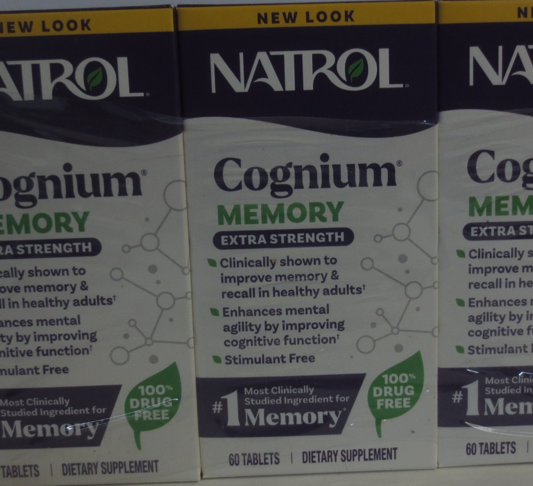 Natrol Cognium Memory Extra Strength, Brain Memory Supplements, 60 Tablets