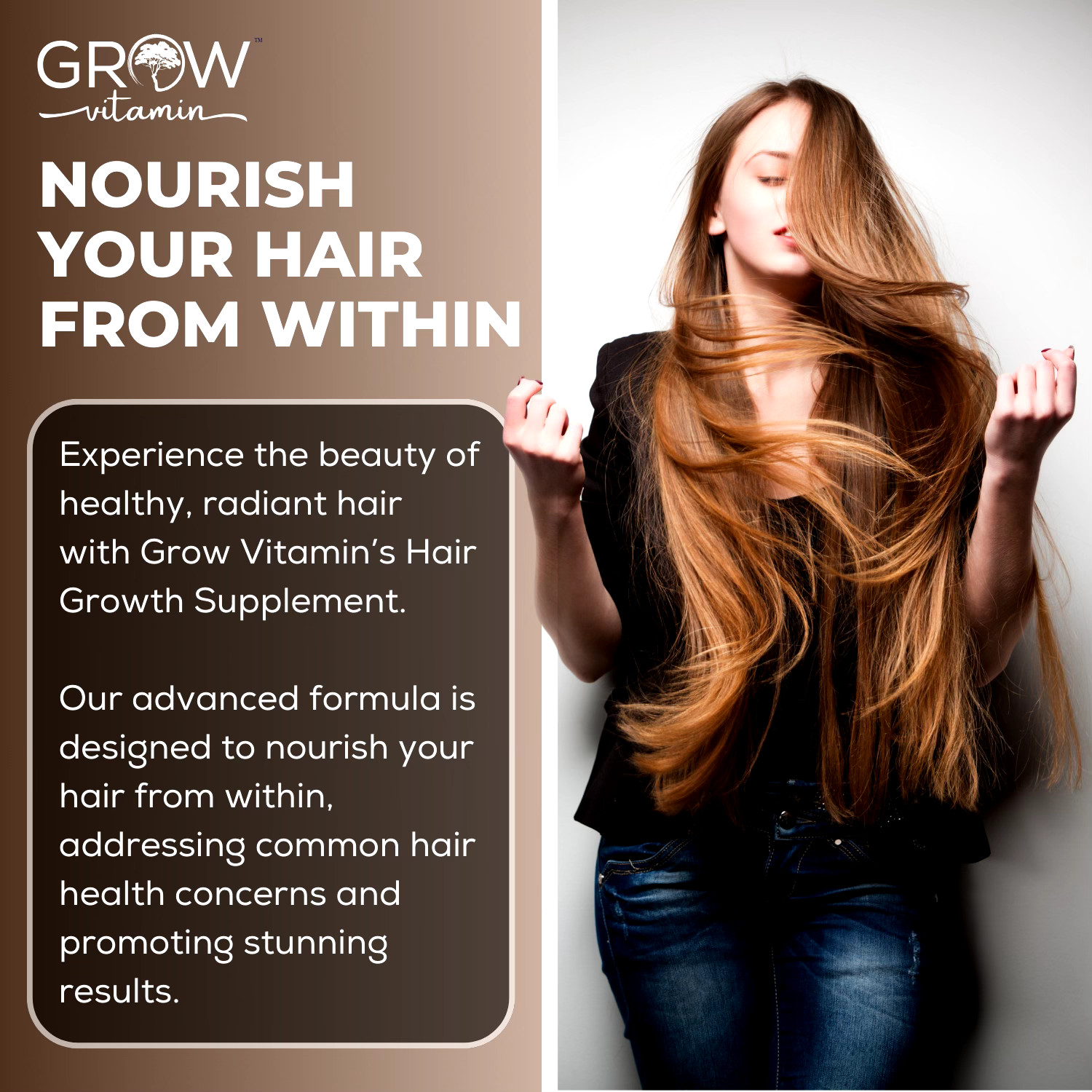 Grow Vitamin Hairfluence 90 Caps Premium Hair Growth Formula