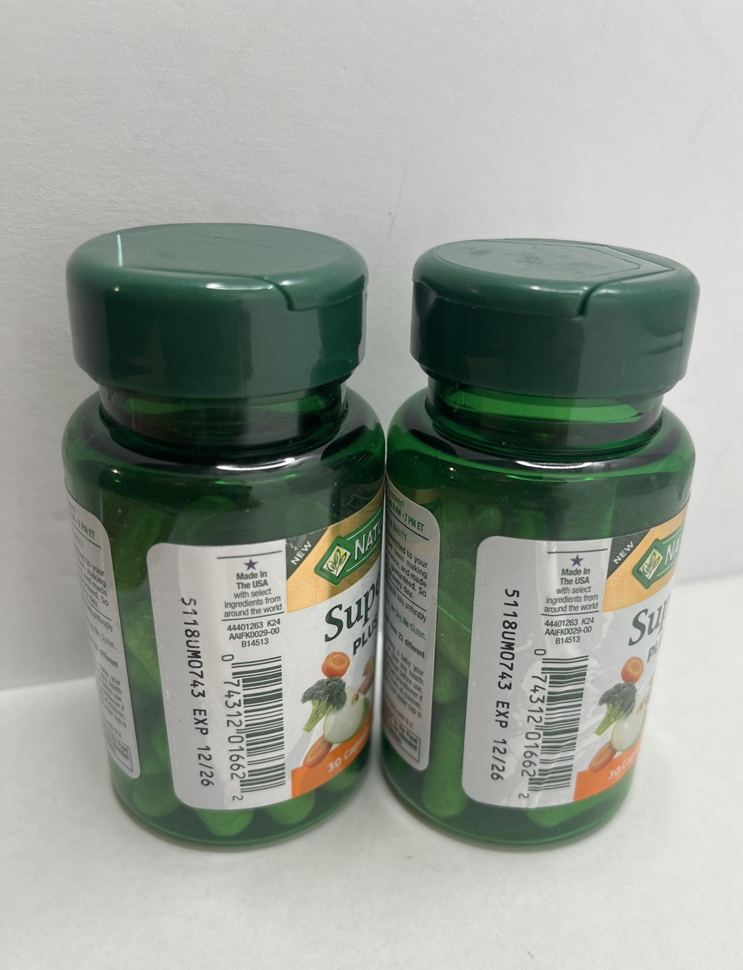 Nature’s Bounty 2pk Superfoods Plus Immune 23 Fruits Veg 30 Caps per Exp 12/26