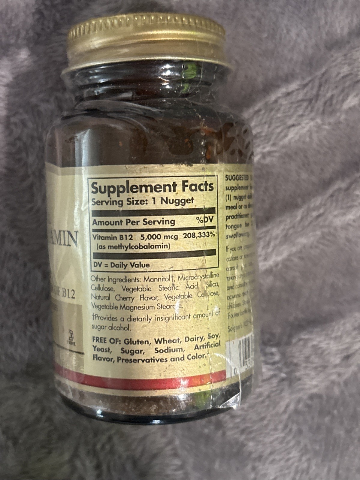 Solgar Sublingual Methylcobalamin (Vitamin B12) 5,000 mcg 60 Tabs