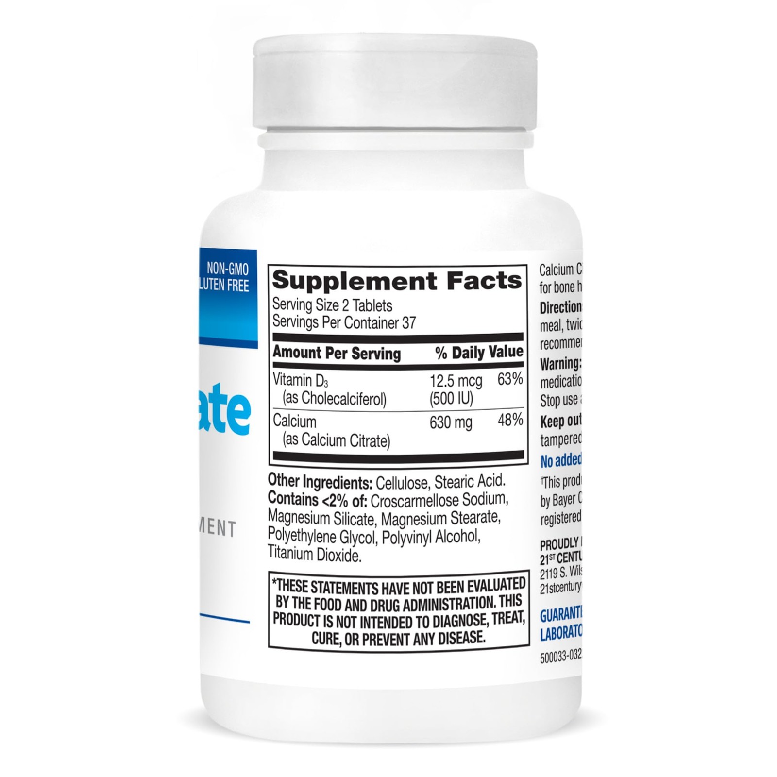 21st Century Calcium Citrate Plus D Maximum Caplets, 75 75 count (Pack of 1)
