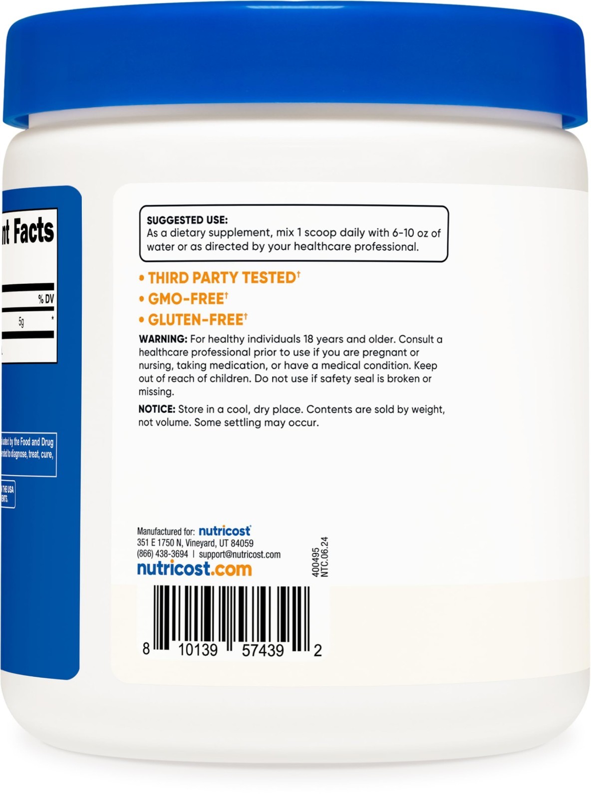 Pure L-Arginine Powder 5000mg – 250g – Supports Muscle Growth & Recovery – 50 Se
