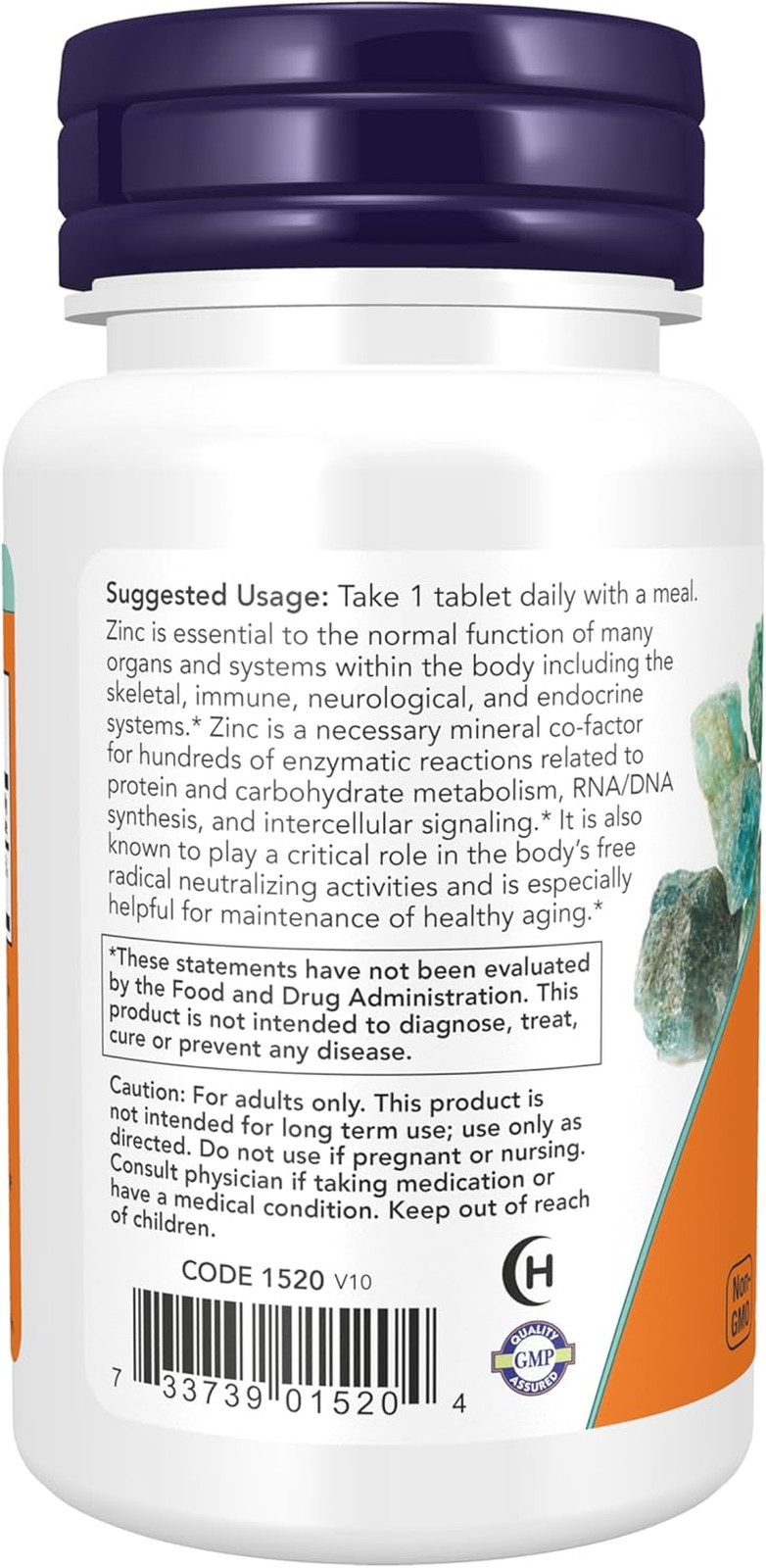 Supplements, Zinc (Zinc Gluconate) 50 Mg, Supports Enzyme Functions*, Immune Sup