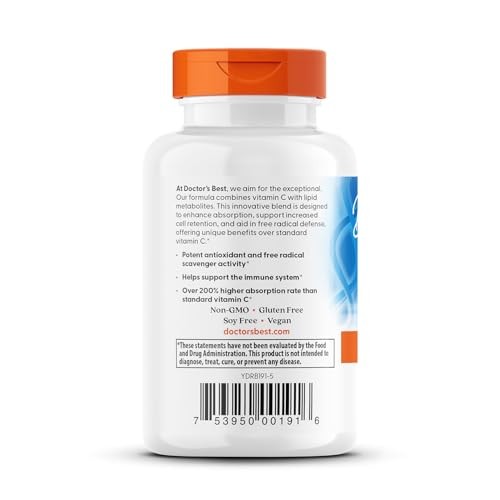 Doctor’s Best High Absorption Vitamin C 500mg with 60 Count (Pack of 1)