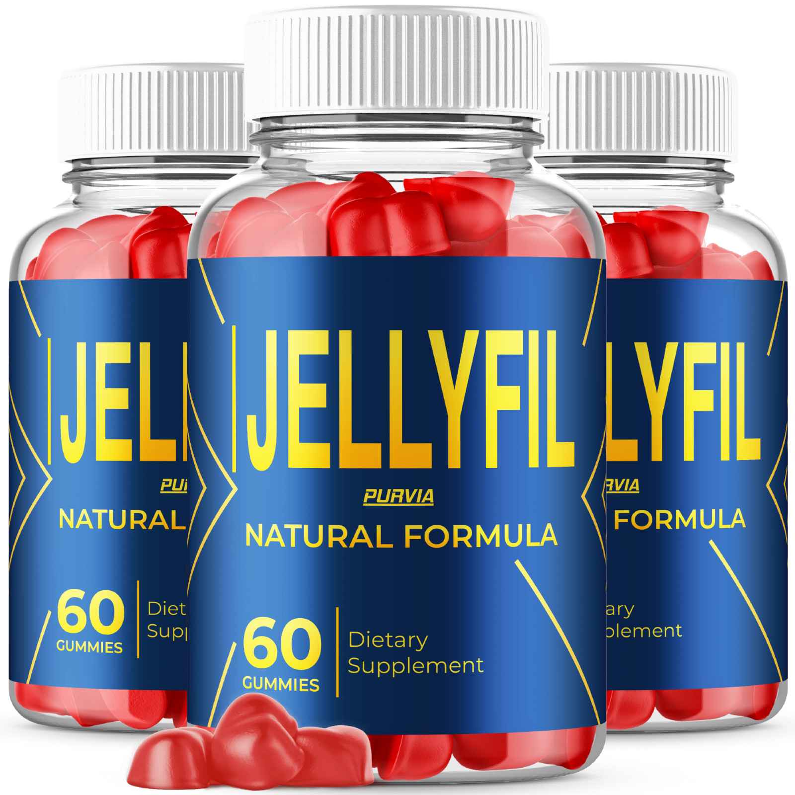 (3 Pack) Jellyfil Gummies For Men Jelly Fil Male Premium Supplements (180 ct)