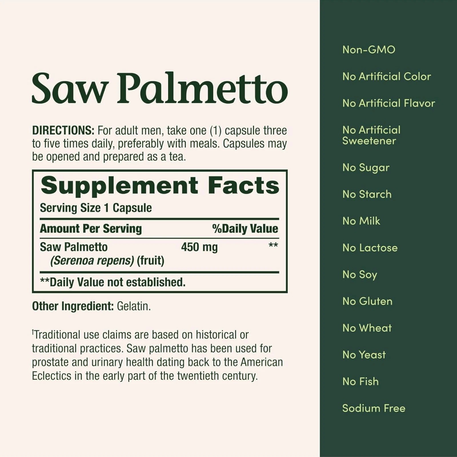 Nature’s Bounty Saw Palmetto 250 Count Herbal Supplement For Men’s Health