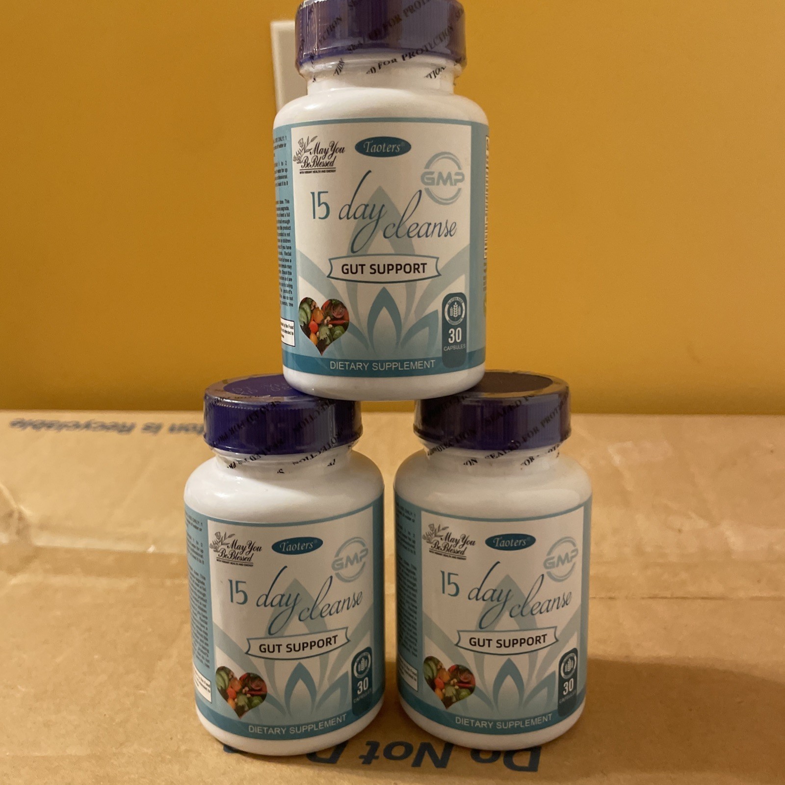 3 pack- GMP 15-Day Detox Cleanse Gut & Colon Support 30 Caps Exp 08/2026 New