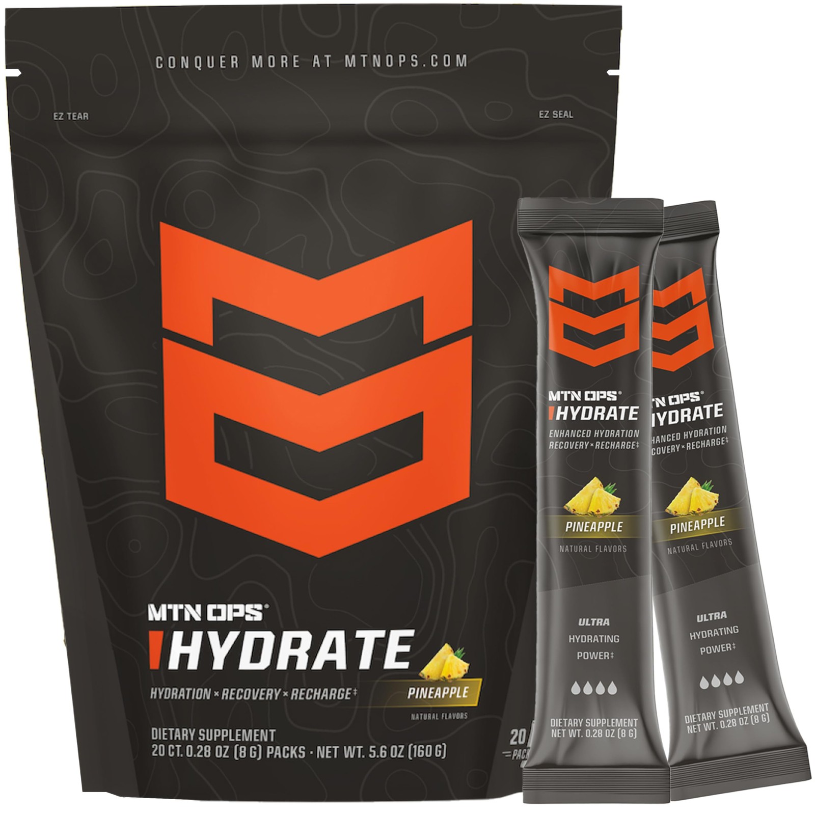 MTN OPS Hydrate Low Sugar Electrolyte Powder Drink Mix with 1g DRibose Sugar,…