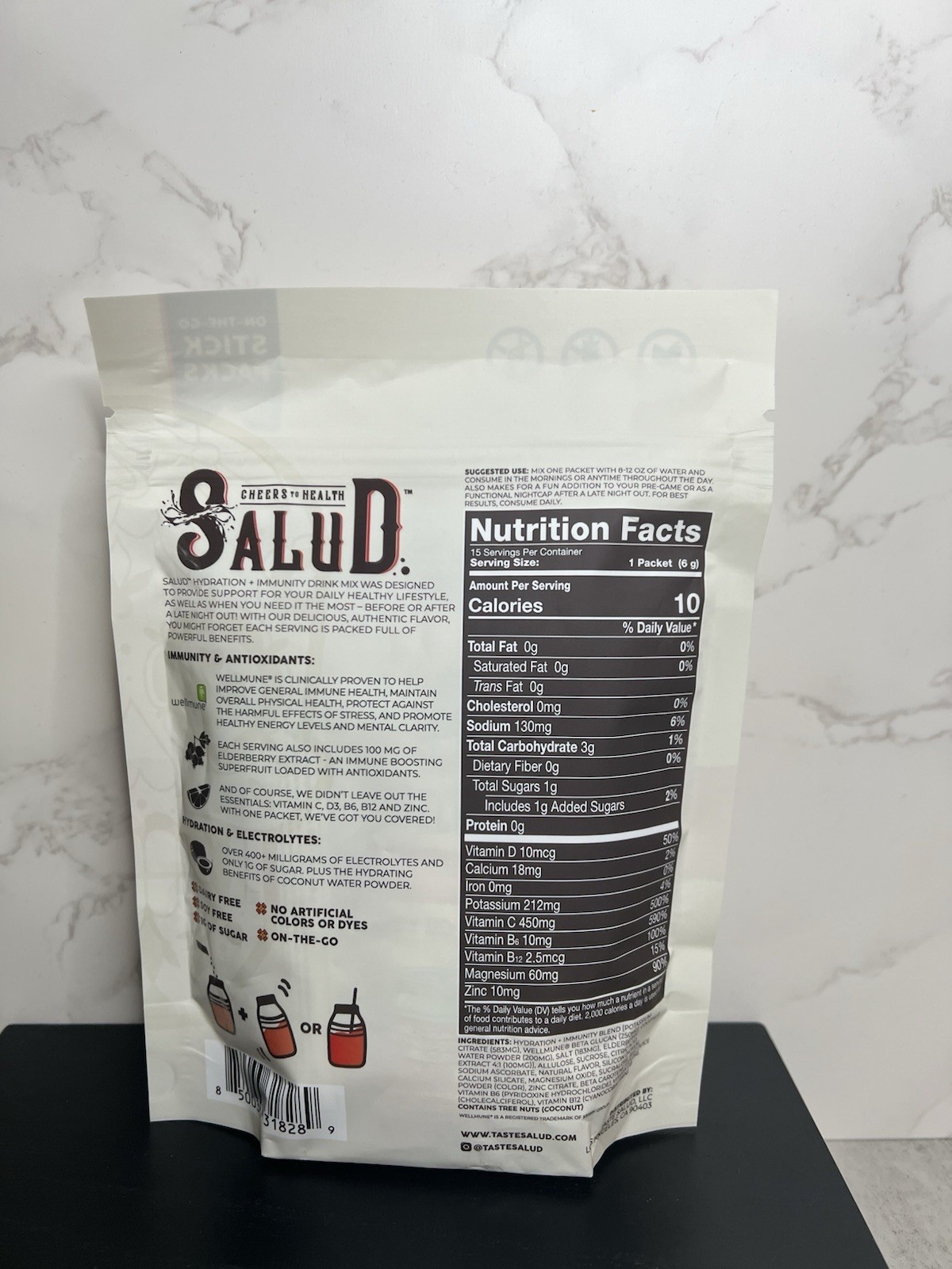 Salud Hydration+Immunity Electrolyte Drink Mix Fresa Strawberry 15 Exp 05/28