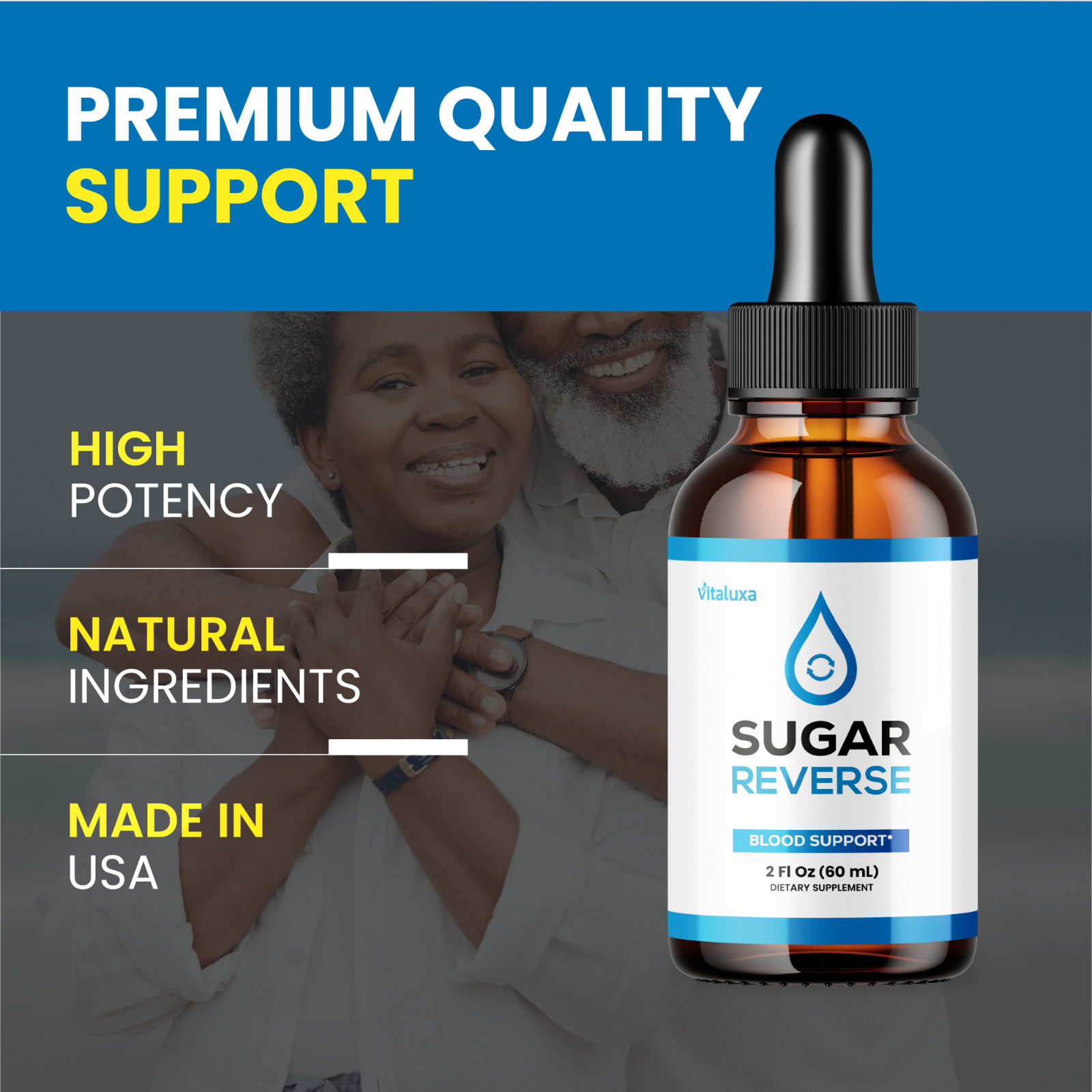 (5 Pack) Sugar Reverse Liquid Drops, Natural Blood Support Formula (10 oz)