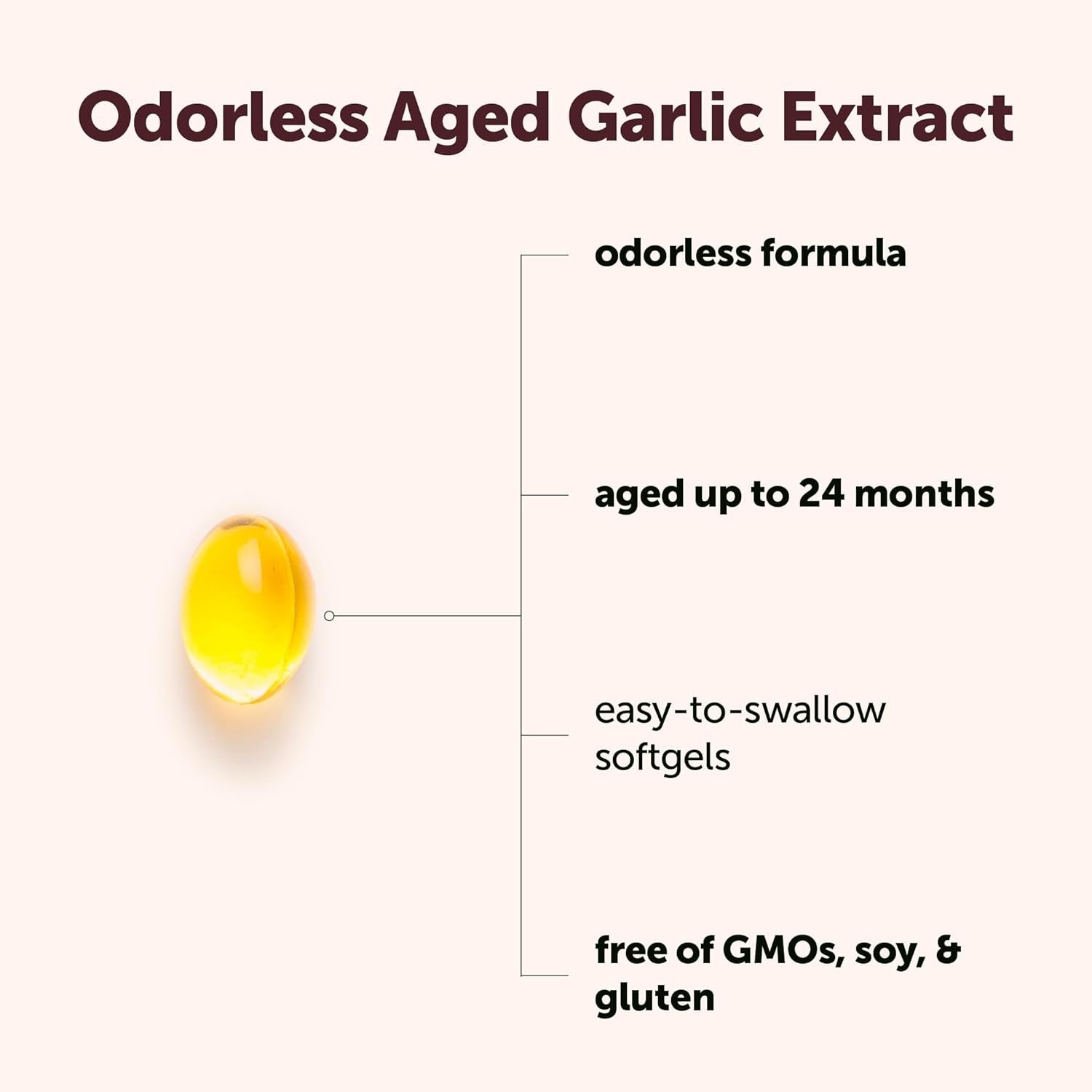 Odorless Aged Garlic Pills 6000mg for Heart & Immune Antioxidant 500 Softgels