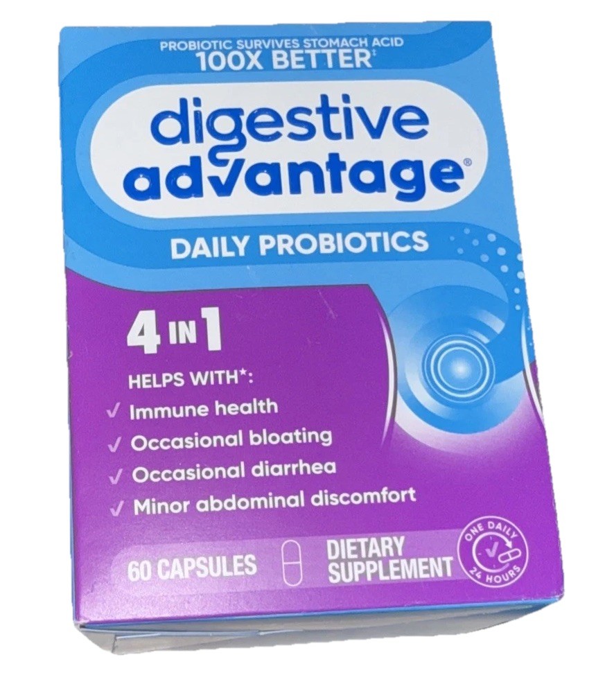 Digestive Advantage, Daily Probiotics, 60 Capsules Dietary Exp 2027-2028 NEW!