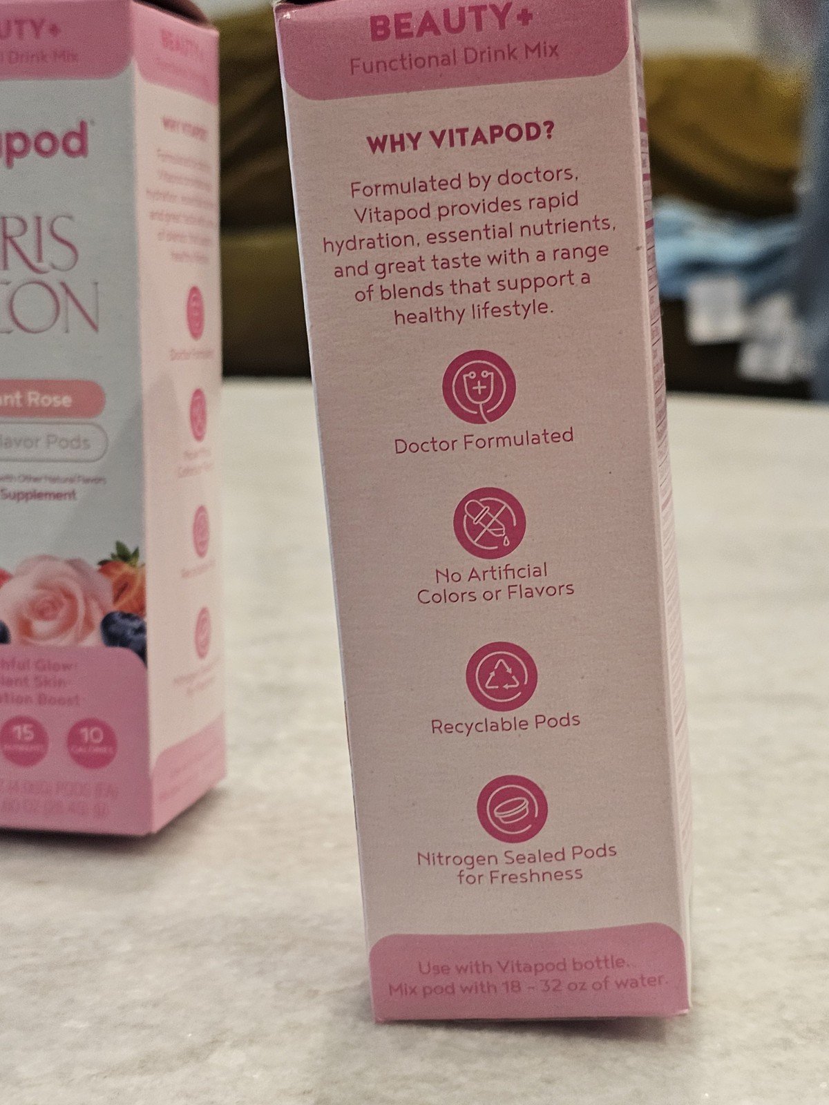 2 * Boxes Of-vitapod Paris Hilton Radiant Rose Drink Pods (7- Pods Per Box)