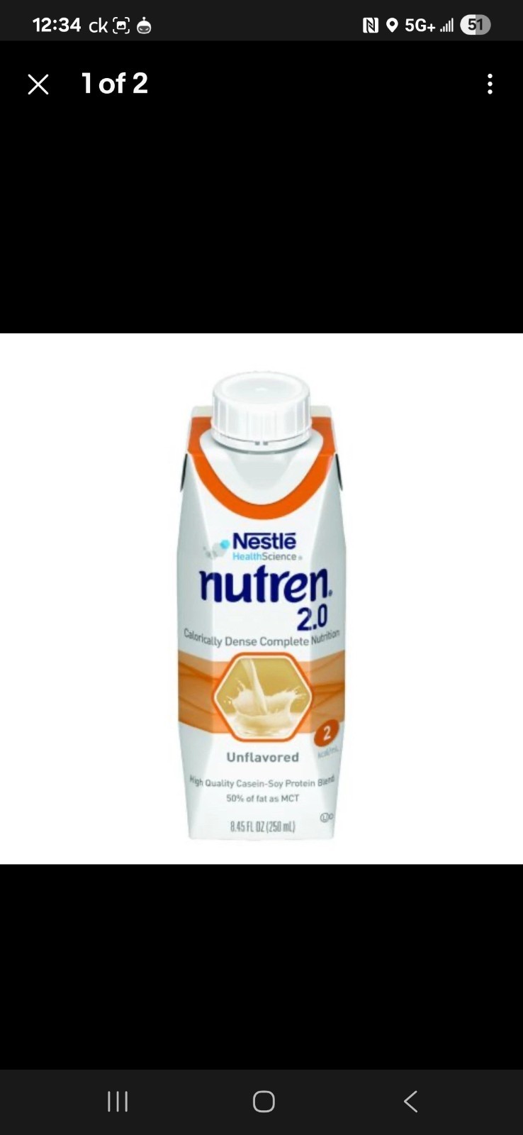 Nestle Nutren 2.0 Cal Formula 24 Unflavored 8.45oz Cartons