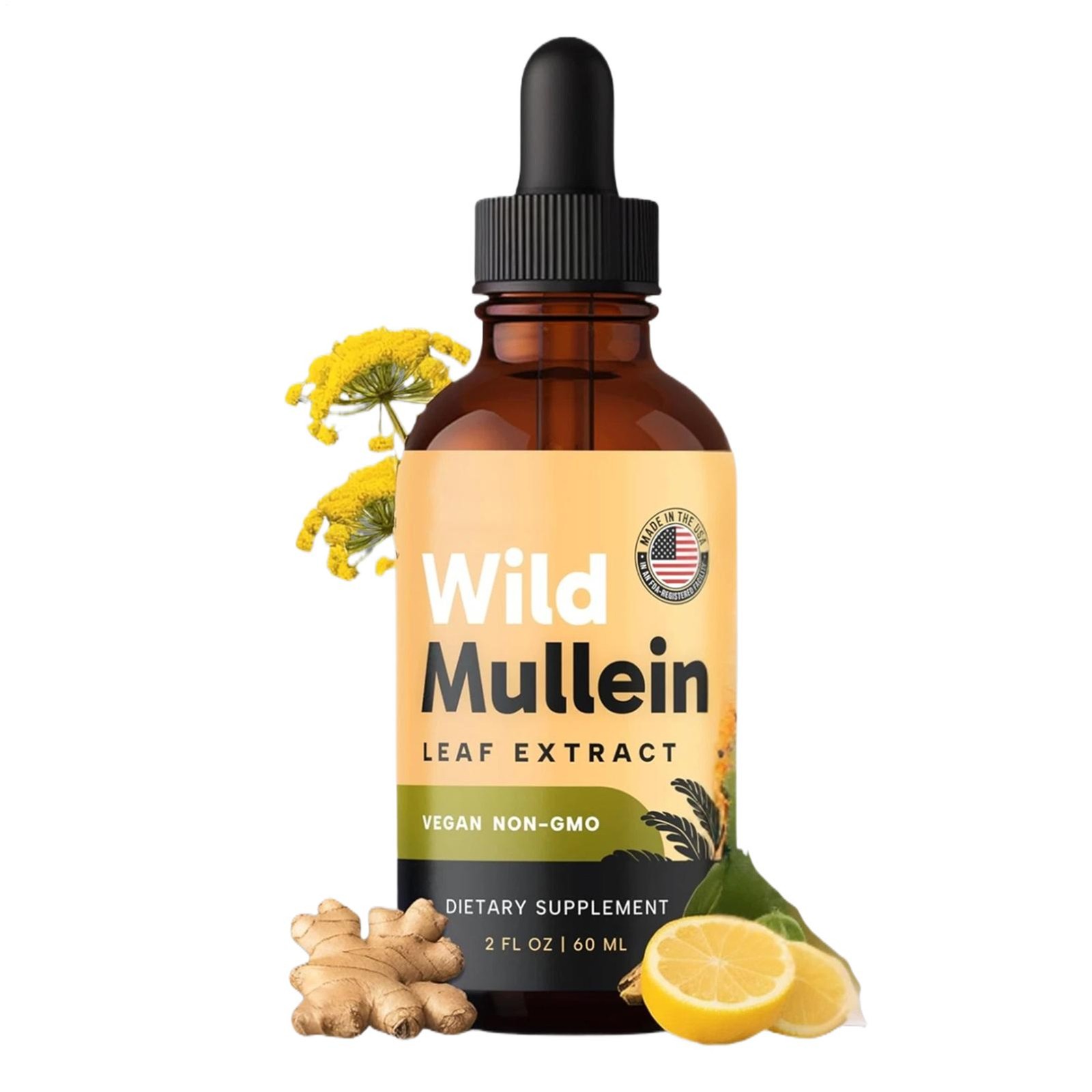 RESPICLEAR All-Natural Mullein Drops formulated with Ginger & Lemon For Lung Cle