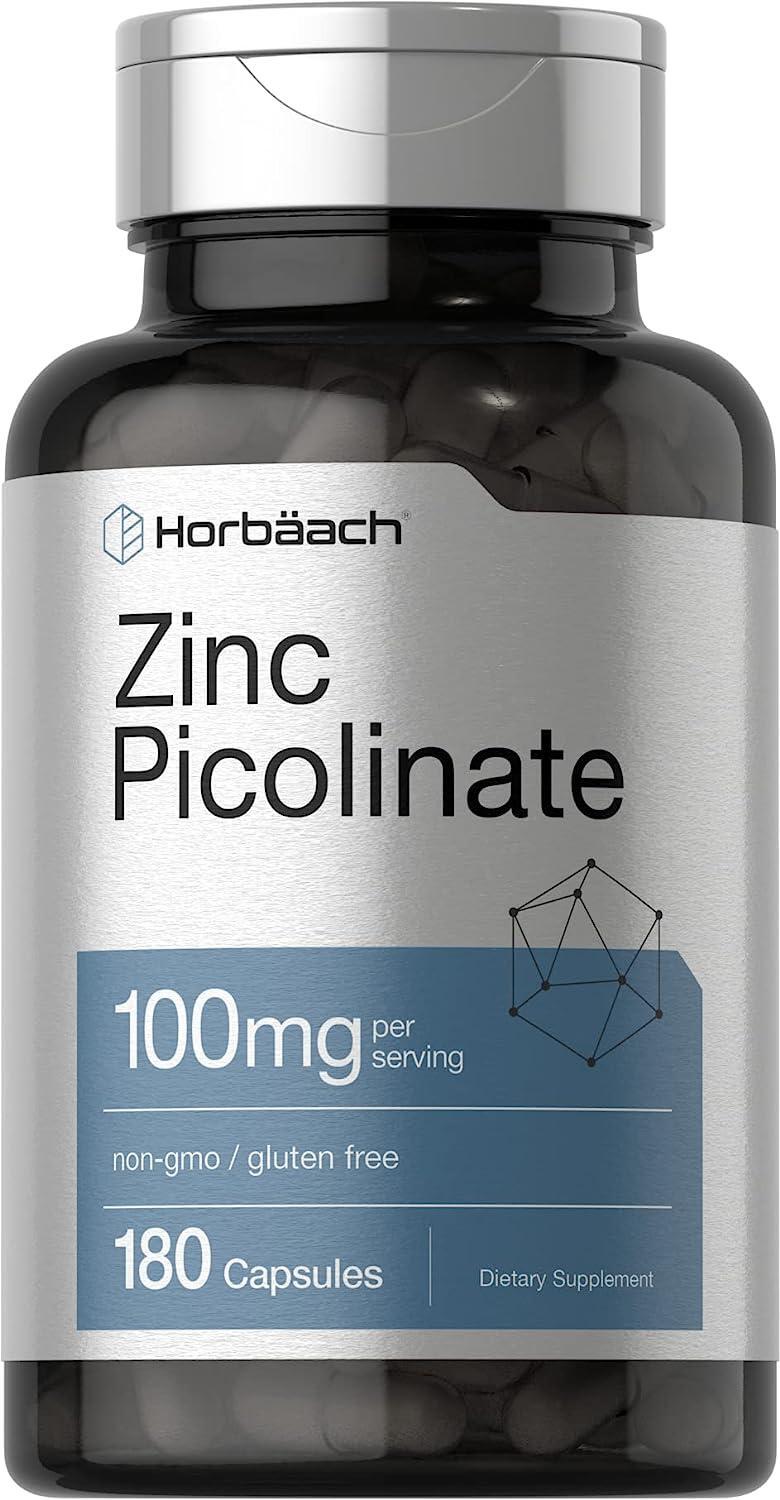 Zinc Picolinate 100 Mg Bioavailable Form Immune Skin Enzyme Support, 180 Caps