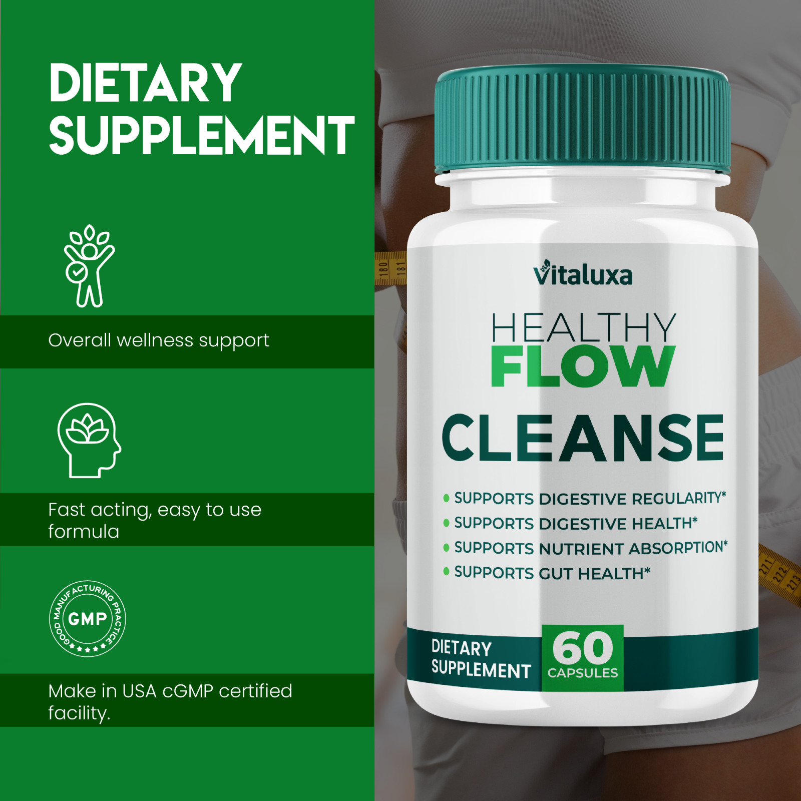 (3 Pack) Healthy Flow Cleanse Capsules, HealthyFlow Blood Support (180 Capsules)