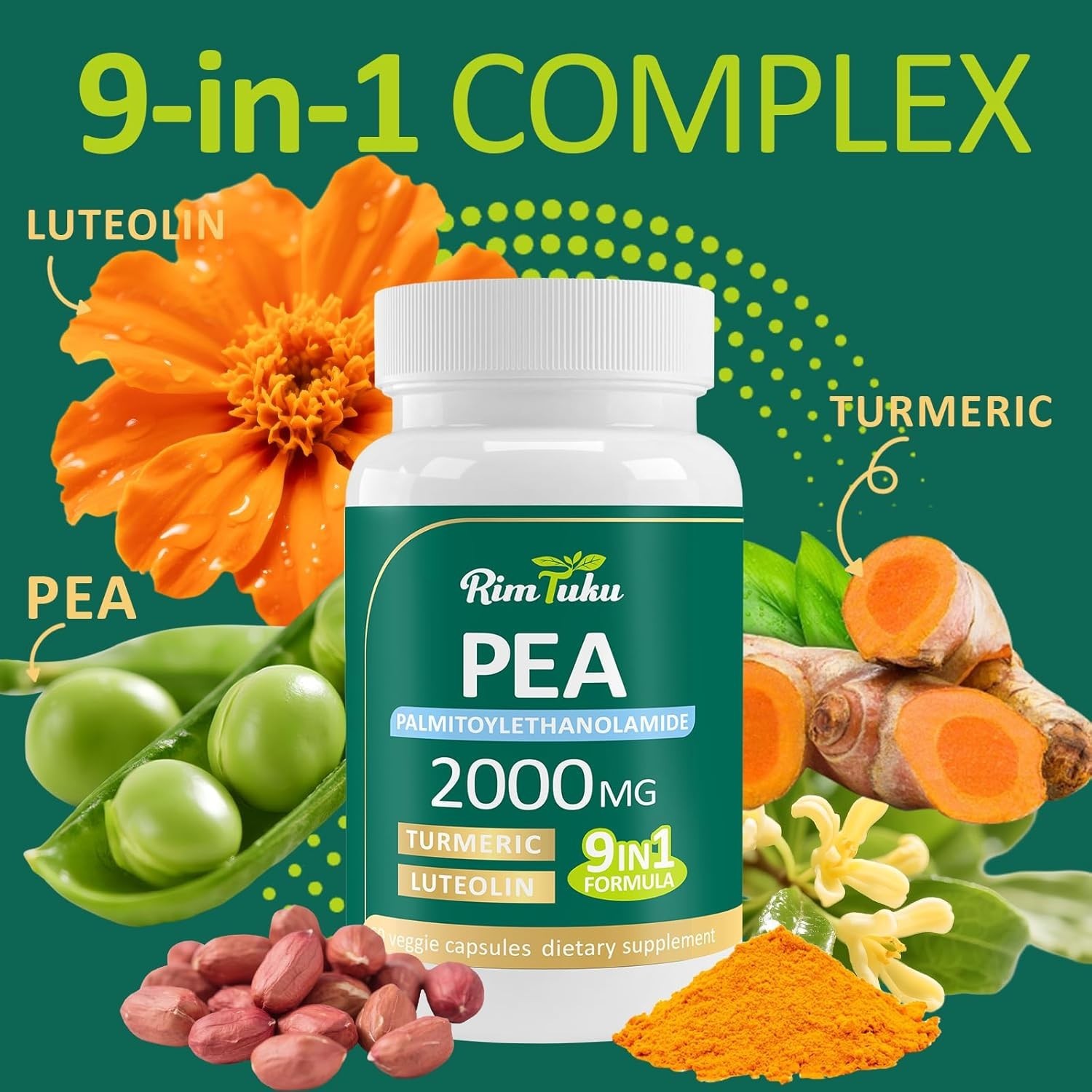 Liposomal Palmitoylethanolamide 2000MG + Luteolin 200MG + Turmeric 200MG & Fiset