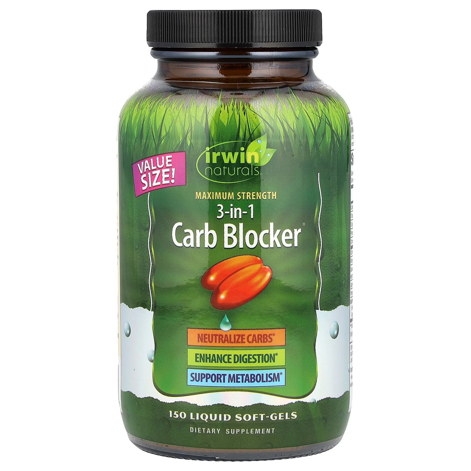2 X Irwin Naturals, 3-in-1 Carb Blocker�, Maximum Strength, 150 Liquid Soft-Gel