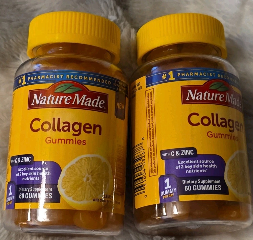 Nature Made Collagen Gummies with C & Zinc 60ct each – 2 Pack Exp 08/2027