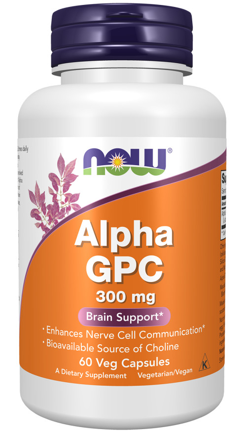 Now Foods Alpha GPC 300 mg 60 Veg Caps Choline GMP Quality Assured Exp 11/28