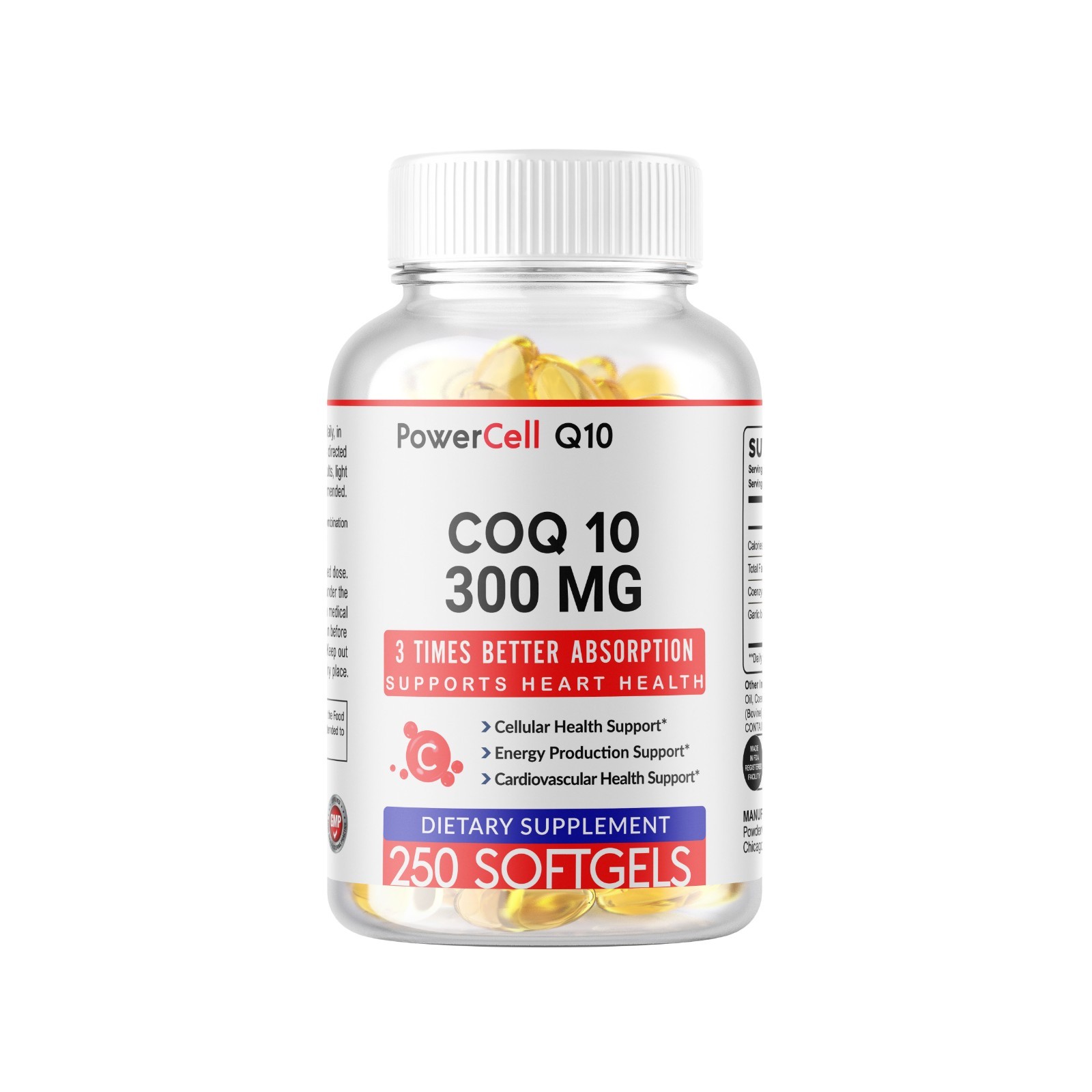 CoQ10 Coenzyme Q10 300mg 250 Softgels Heart Support NON GMO