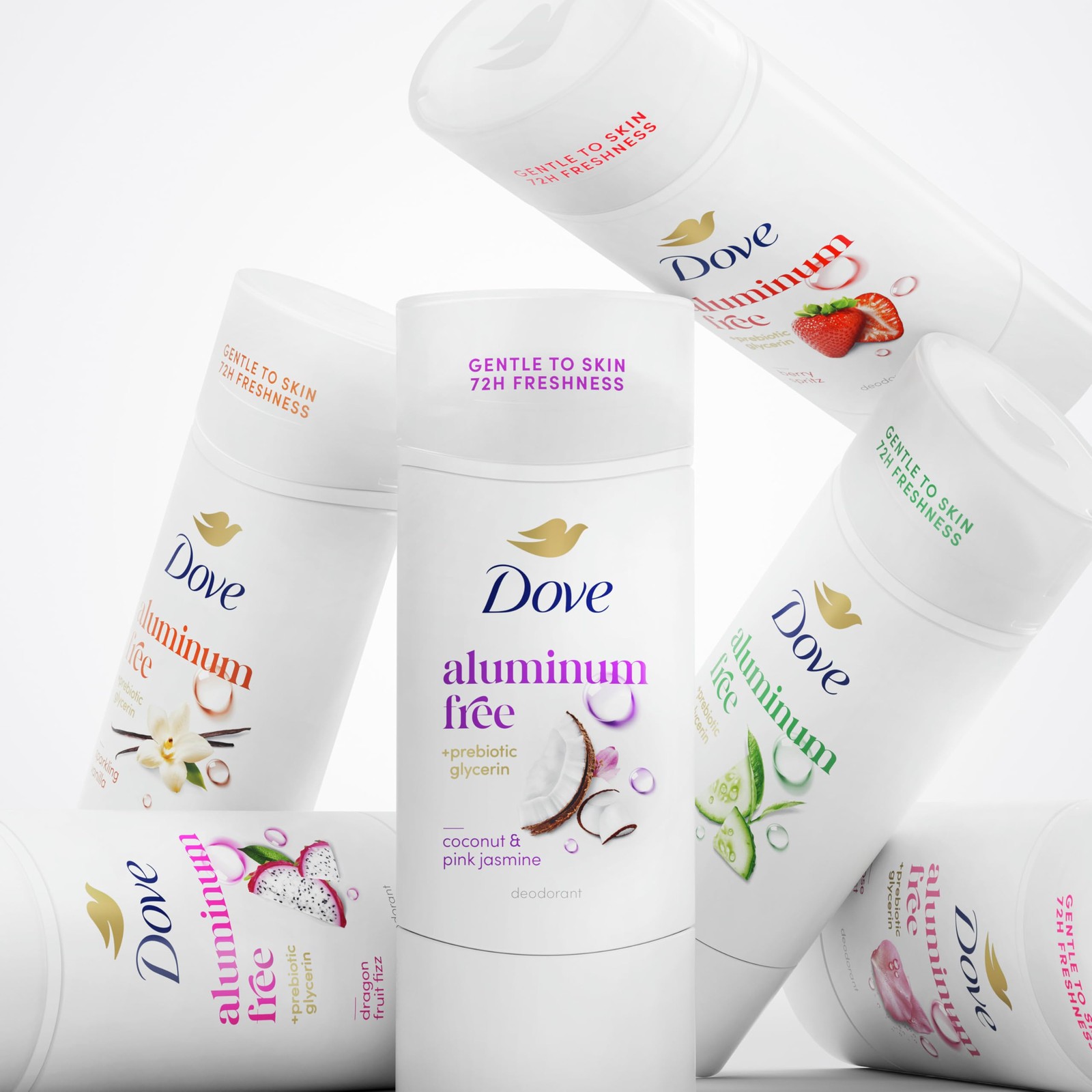 Dove Deodorant Stick Cucumber & Green Tea for 72 2.4 Ounce (Pack of 1),