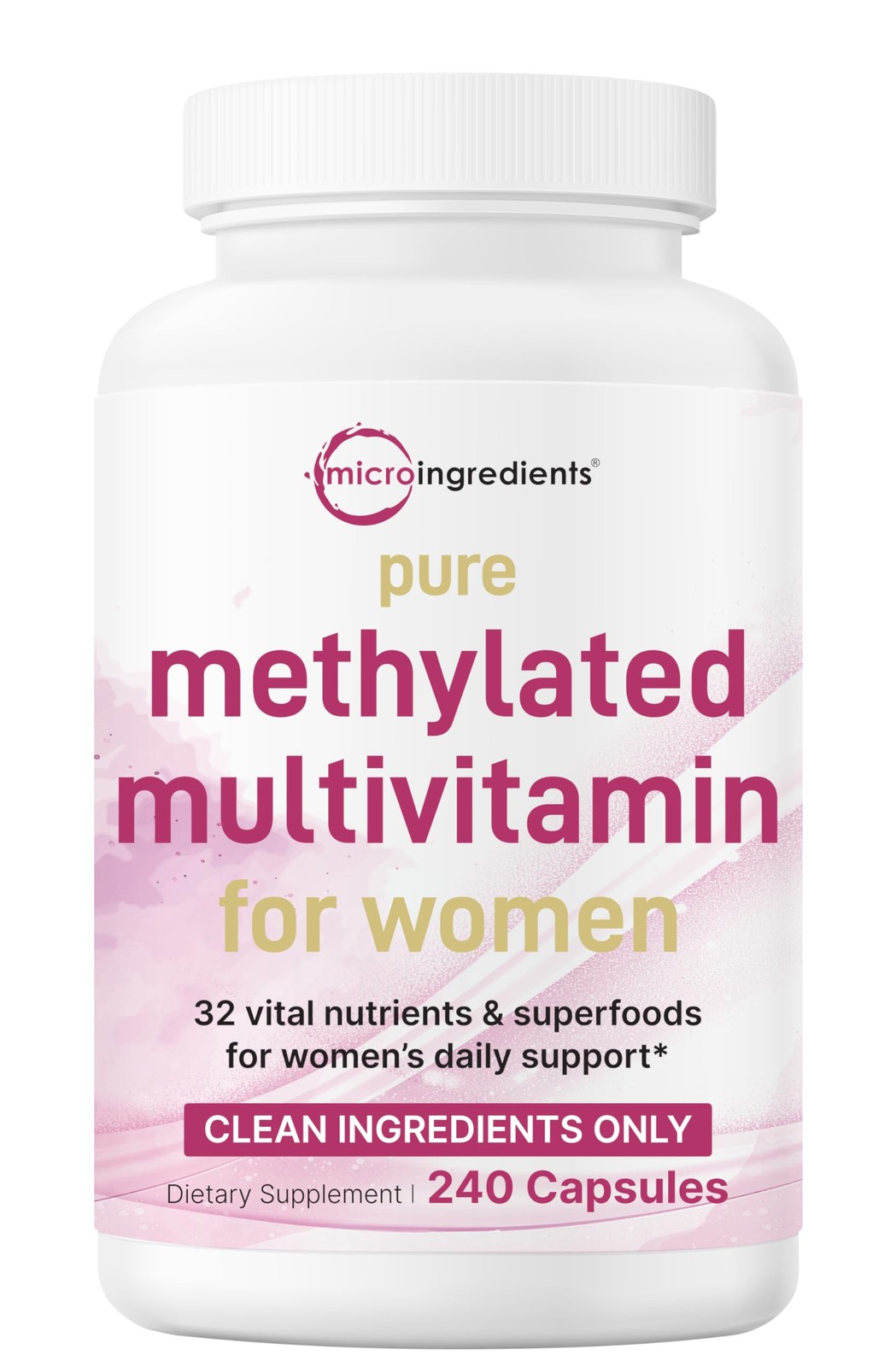 Micro Ingredients Pure Methylated Multivitamin for 240 Count (Pack of 1)